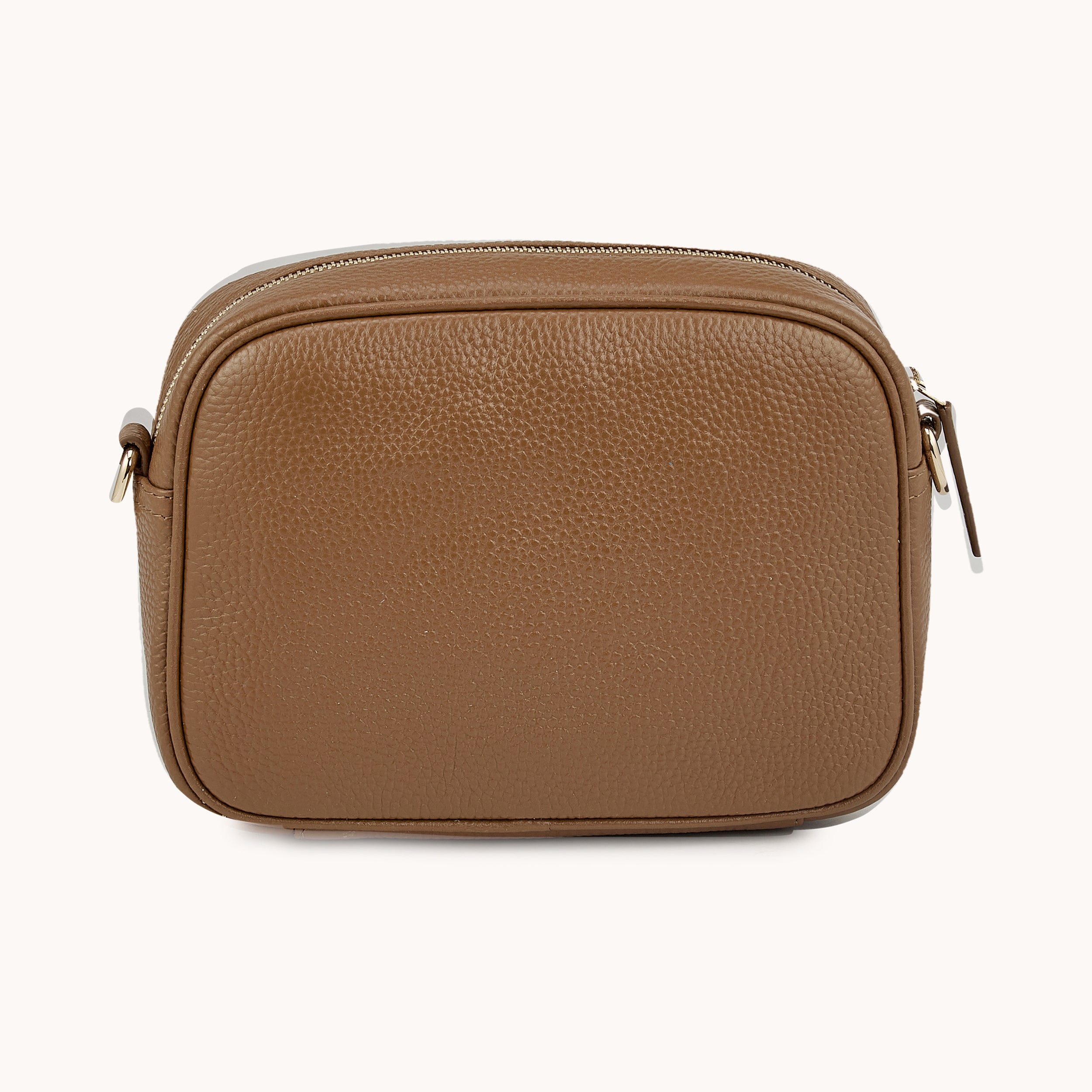'KENT' Tan Pebble Grain Real Leather Crossbody Bag