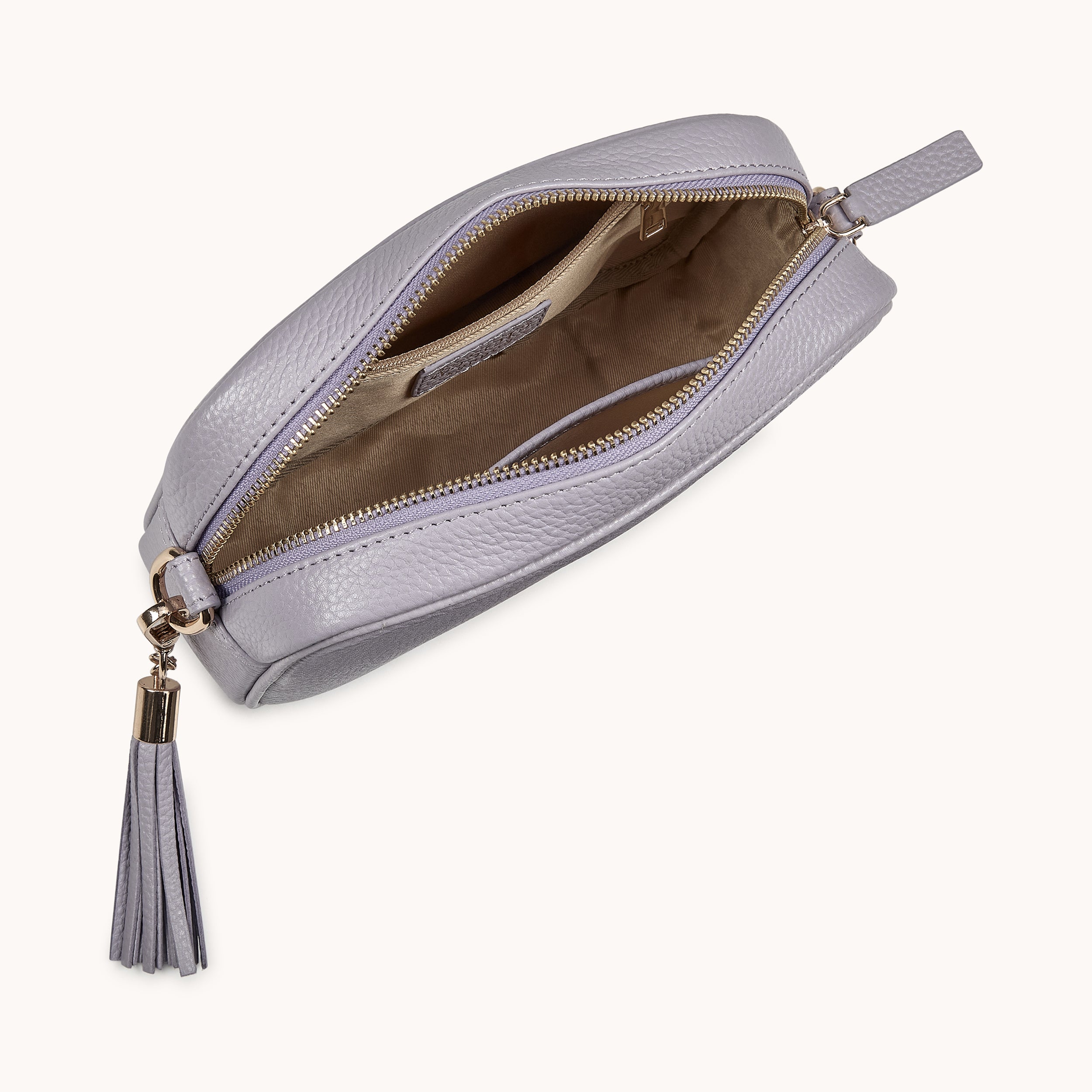 'KENT' Lilac Pebble Grain Real Leather Crossbody Bag