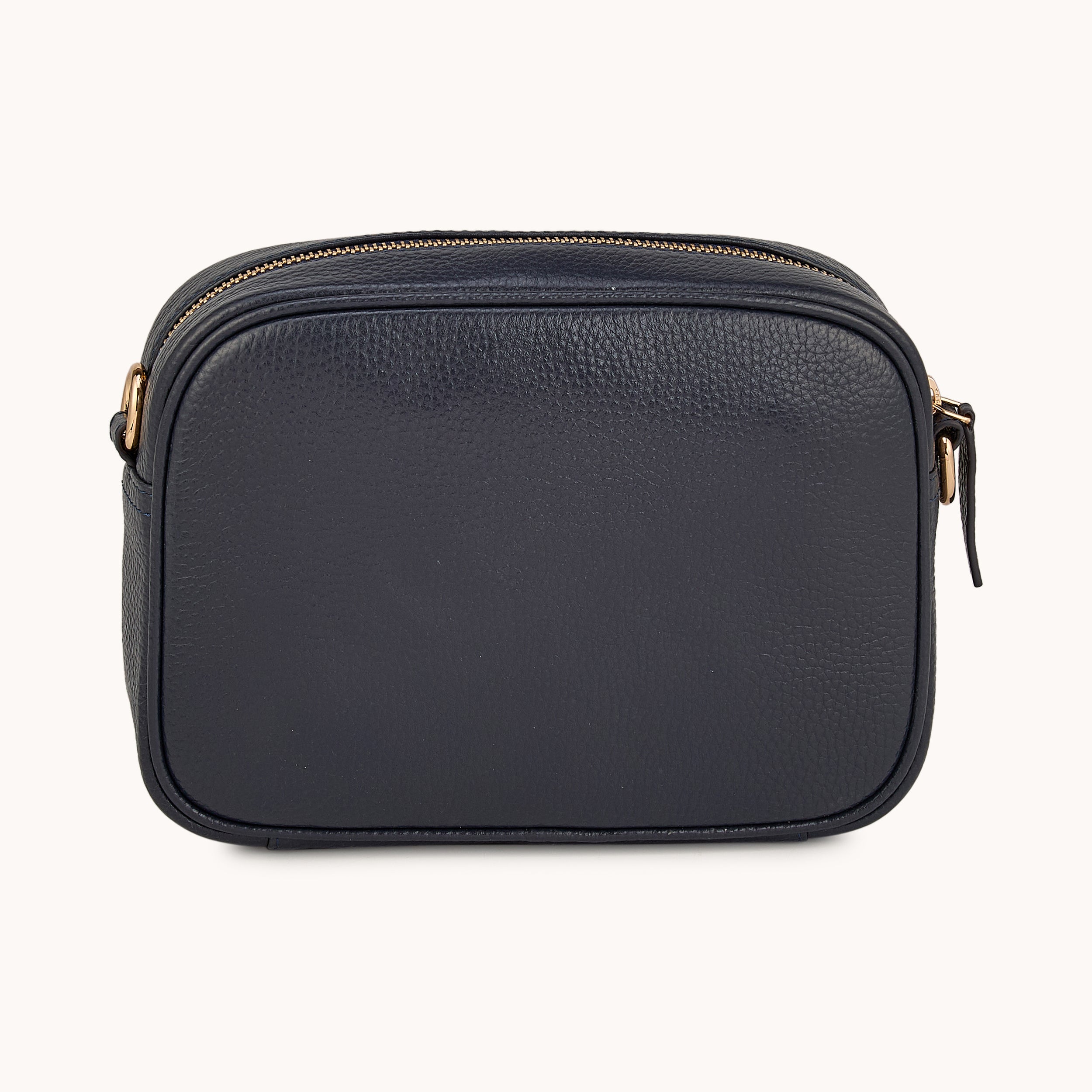 'KENT' Navy Pebble Grain Real Leather Crossbody Bag