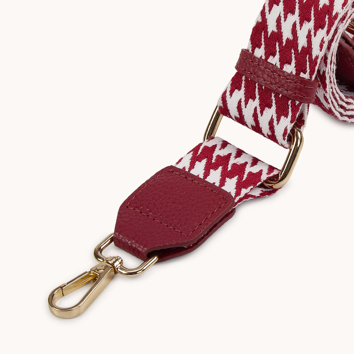 'HOUNDSTOOTH' Spicy Red Crossbody Strap
