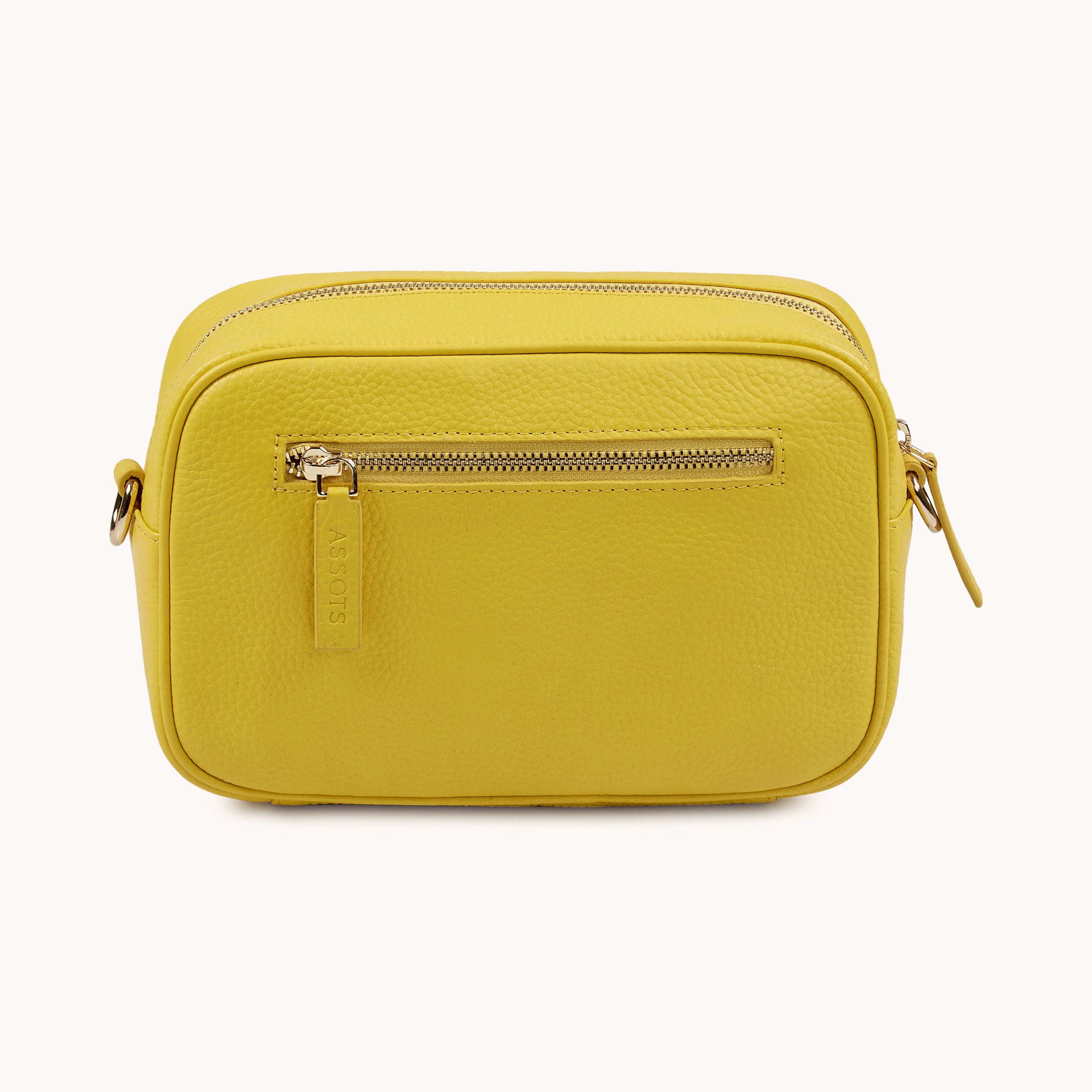 'HACKNEY' Sunflower Pebble Grain Real Leather Crossbody Bag