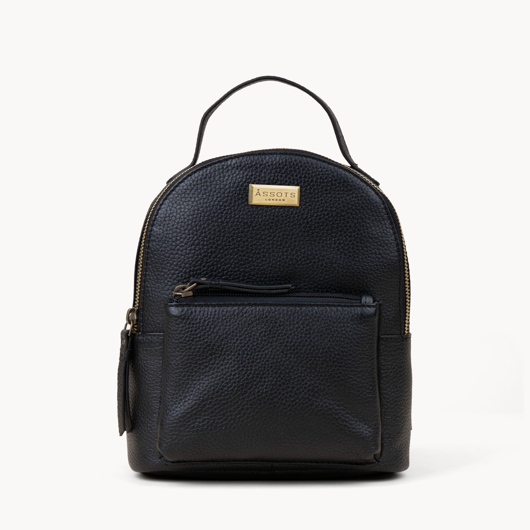 Womens Black Mini Luxury Lightweight Real Leather Backpack uk