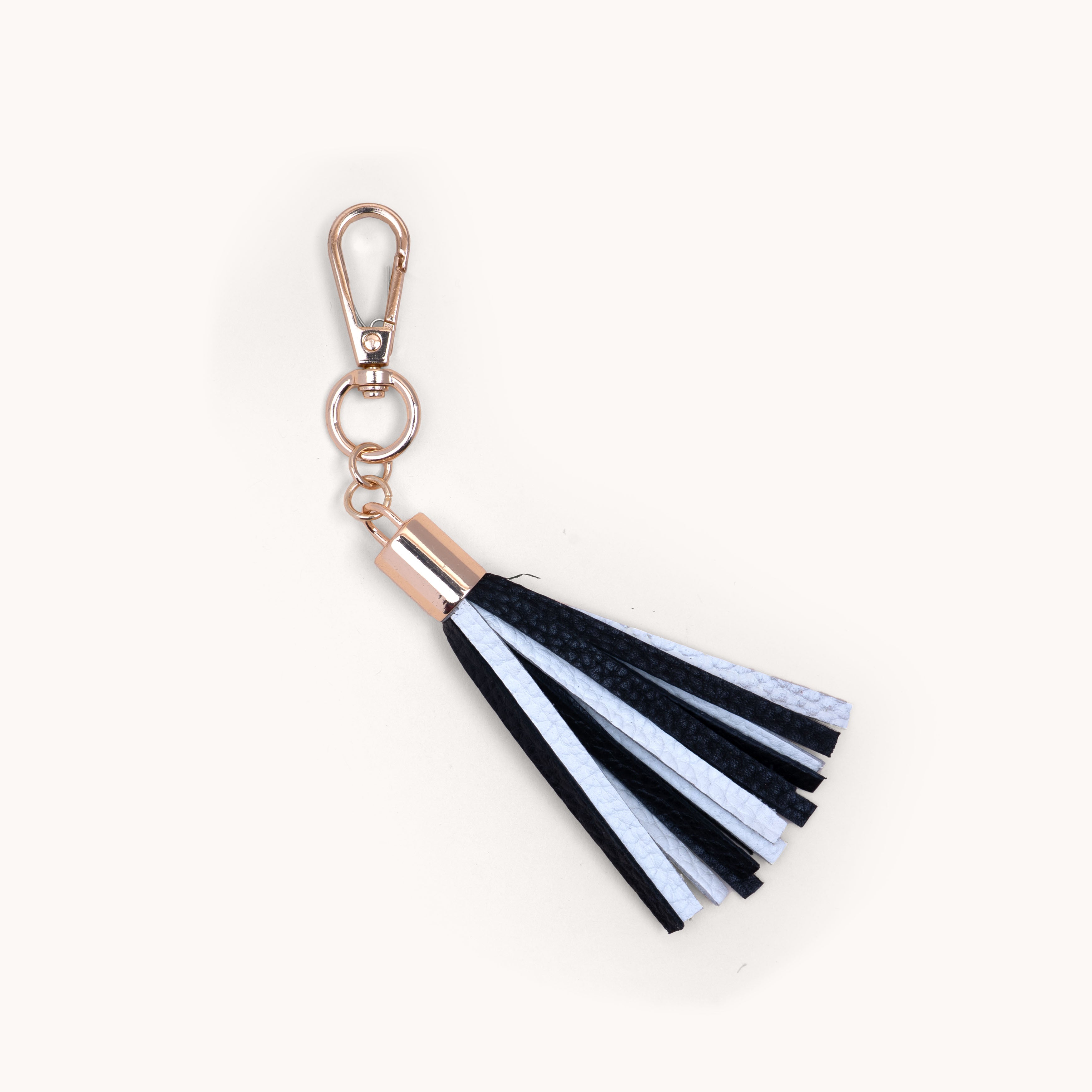Black & White Genuine Leather Tassel