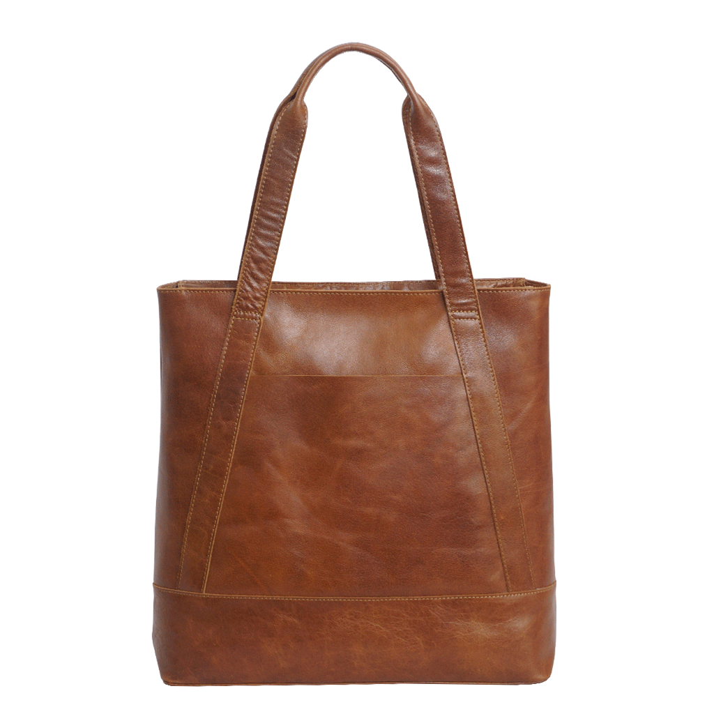 'Barbara' Tan Vintage Waxy Polished Leather Tote Bag