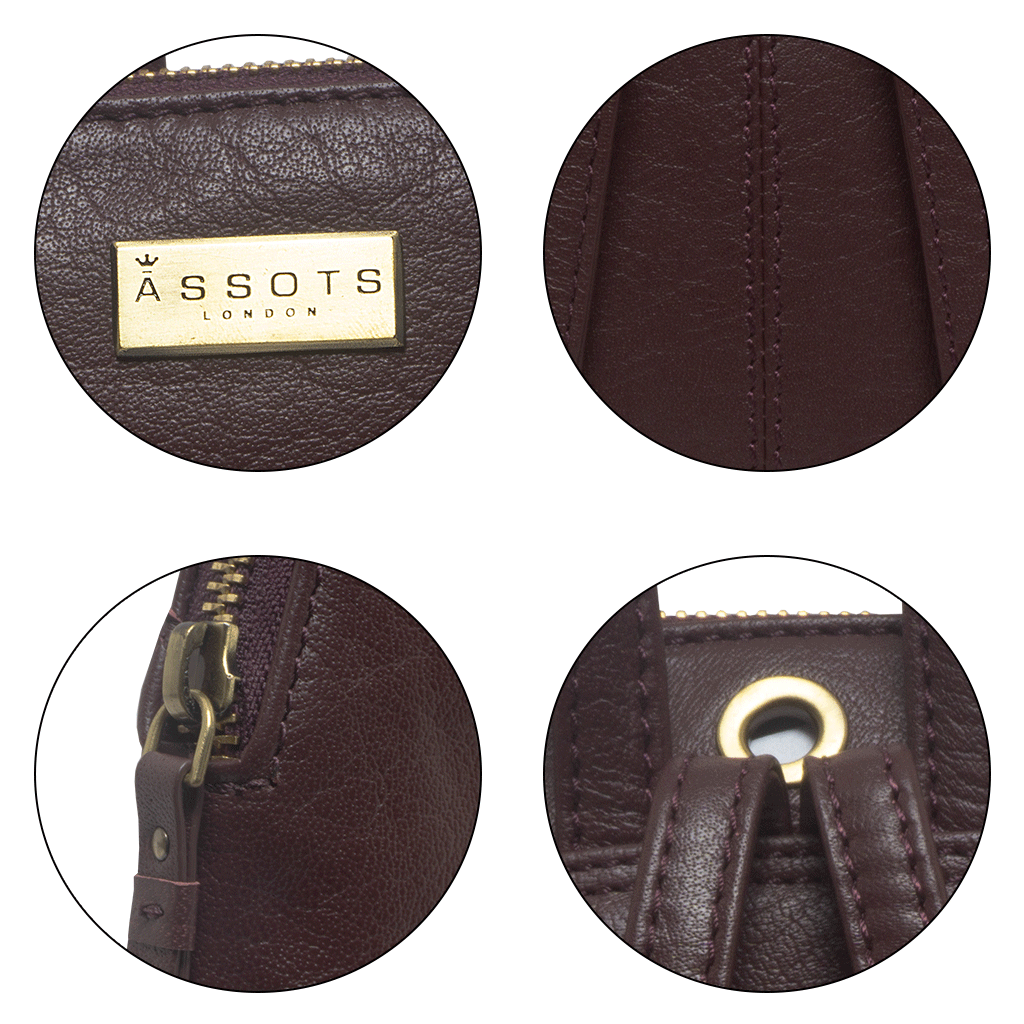 'BELLA' Burgundy Pebble Grain Small Leather Backpack