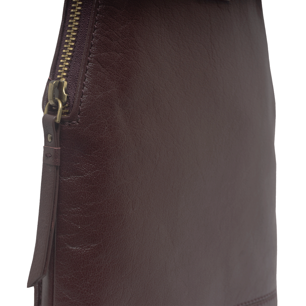 'BELLA' Burgundy Pebble Grain Small Leather Backpack