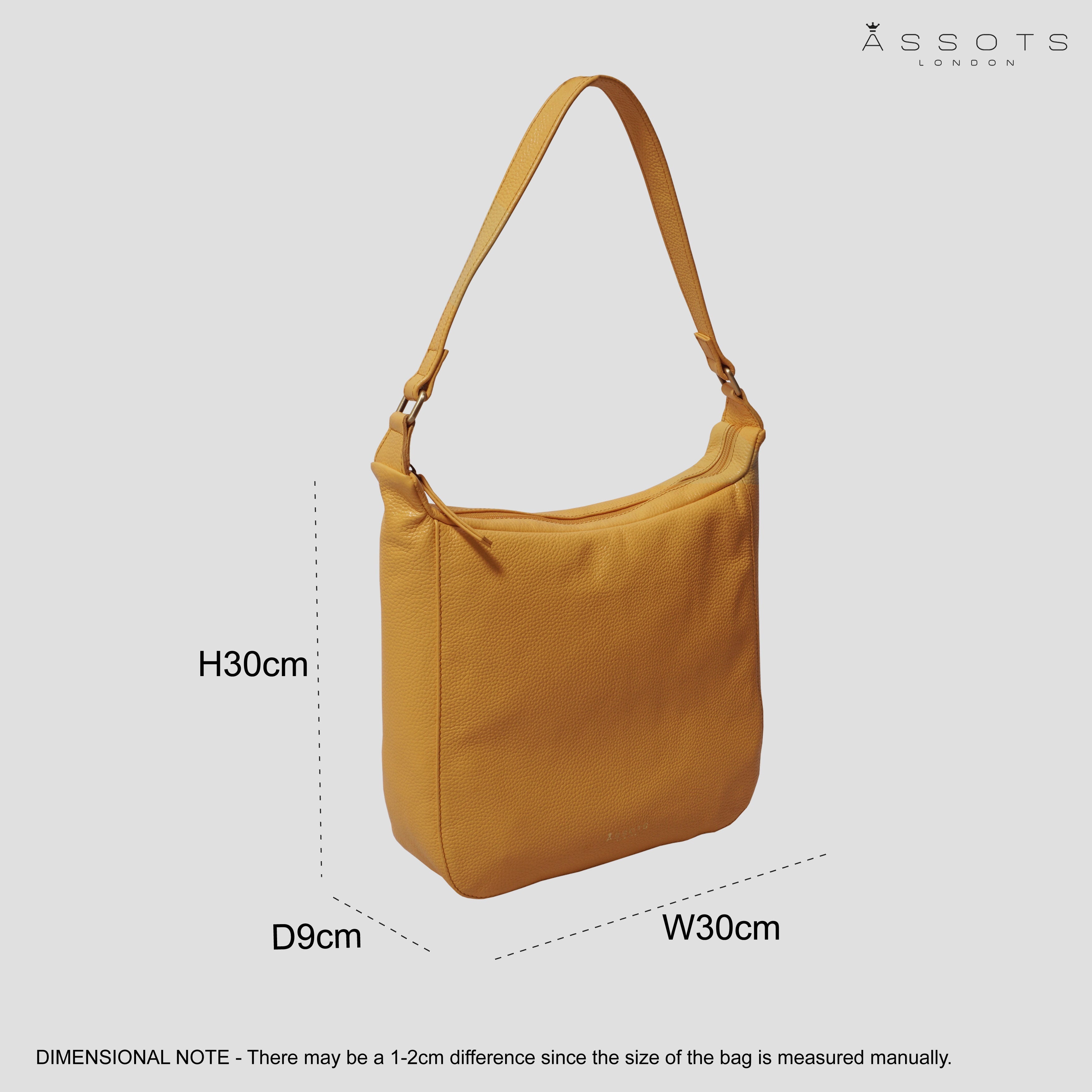 'BIANCA' Burnt Orange Pebble Grain Leather Slouchy Hobo Bag