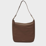 'BIANCA' Tan Pebble Grain Leather Slouchy Hobo Bag