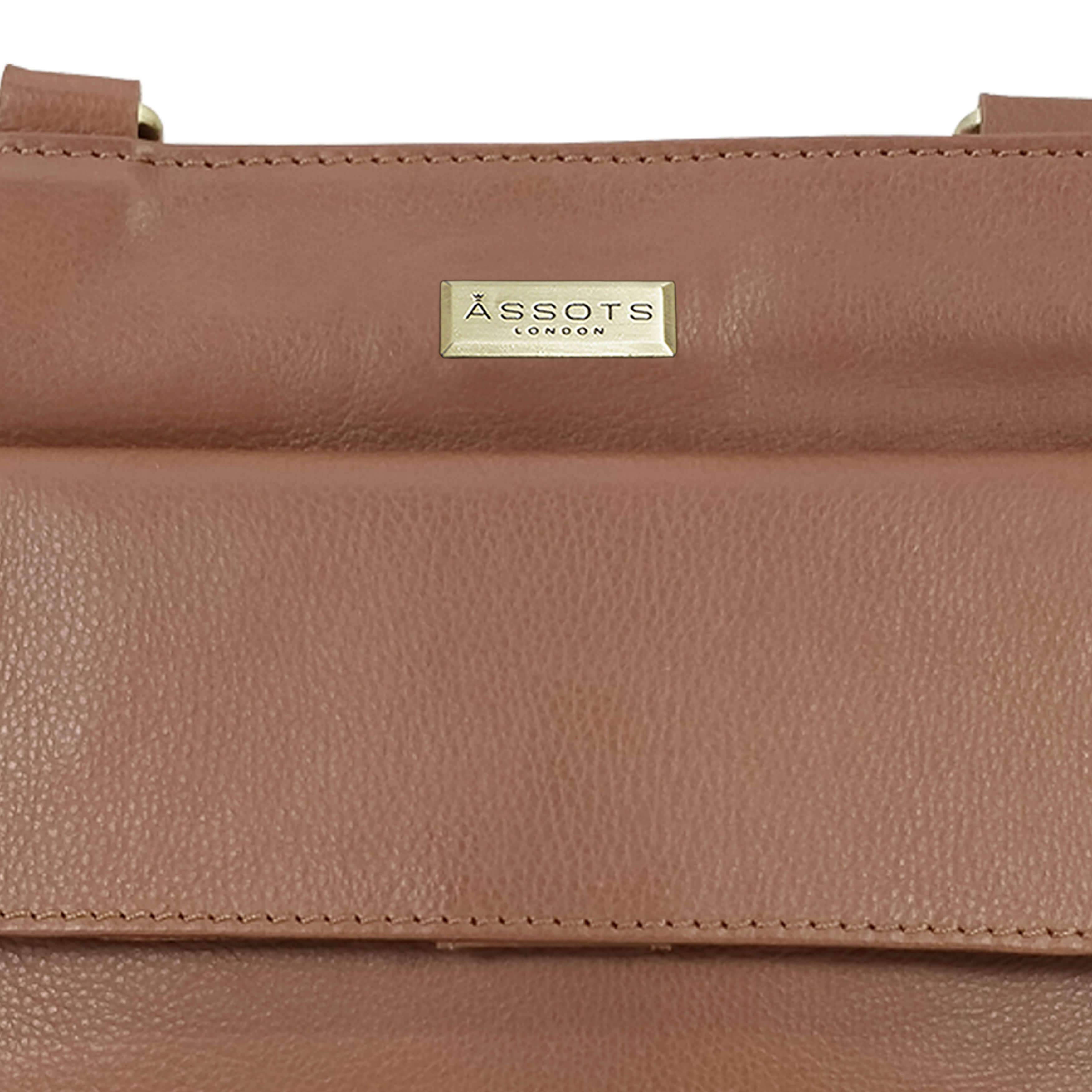 'BRYN' Tan Nappa Pebble Grain Leather Crossbody Bag
