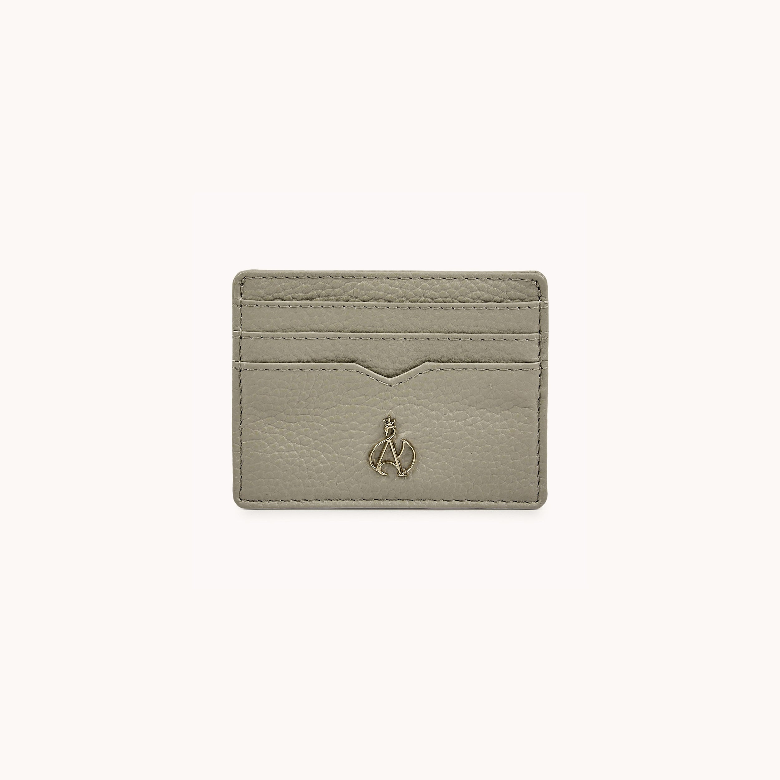 'SAVILE' Fog Grey Real Leather RFID Cardholder