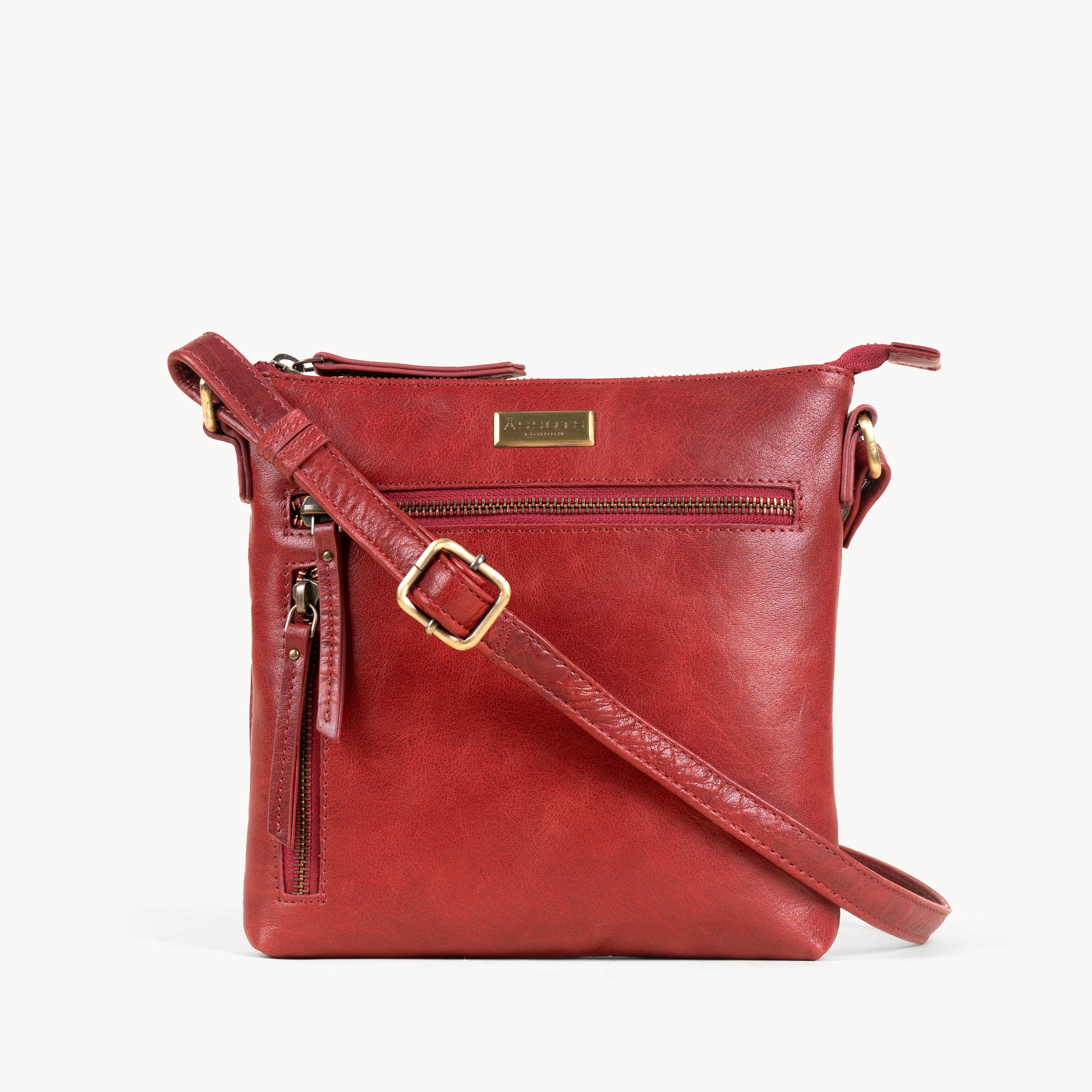 'RUE' Chilli Pepper Waxy VT Real Leather Crossbody Bag