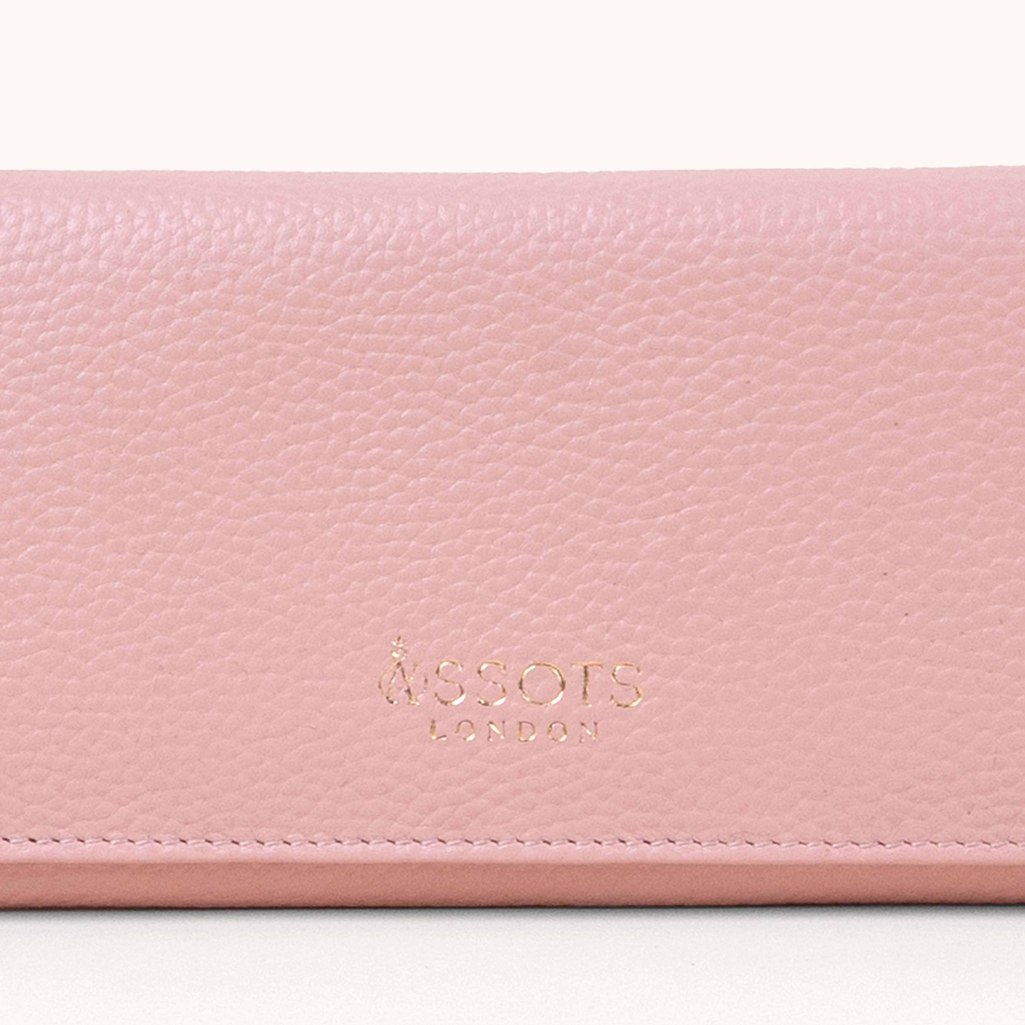 'CLAIRE' Peach Pebble Grain Real Leather Crossbody Bag