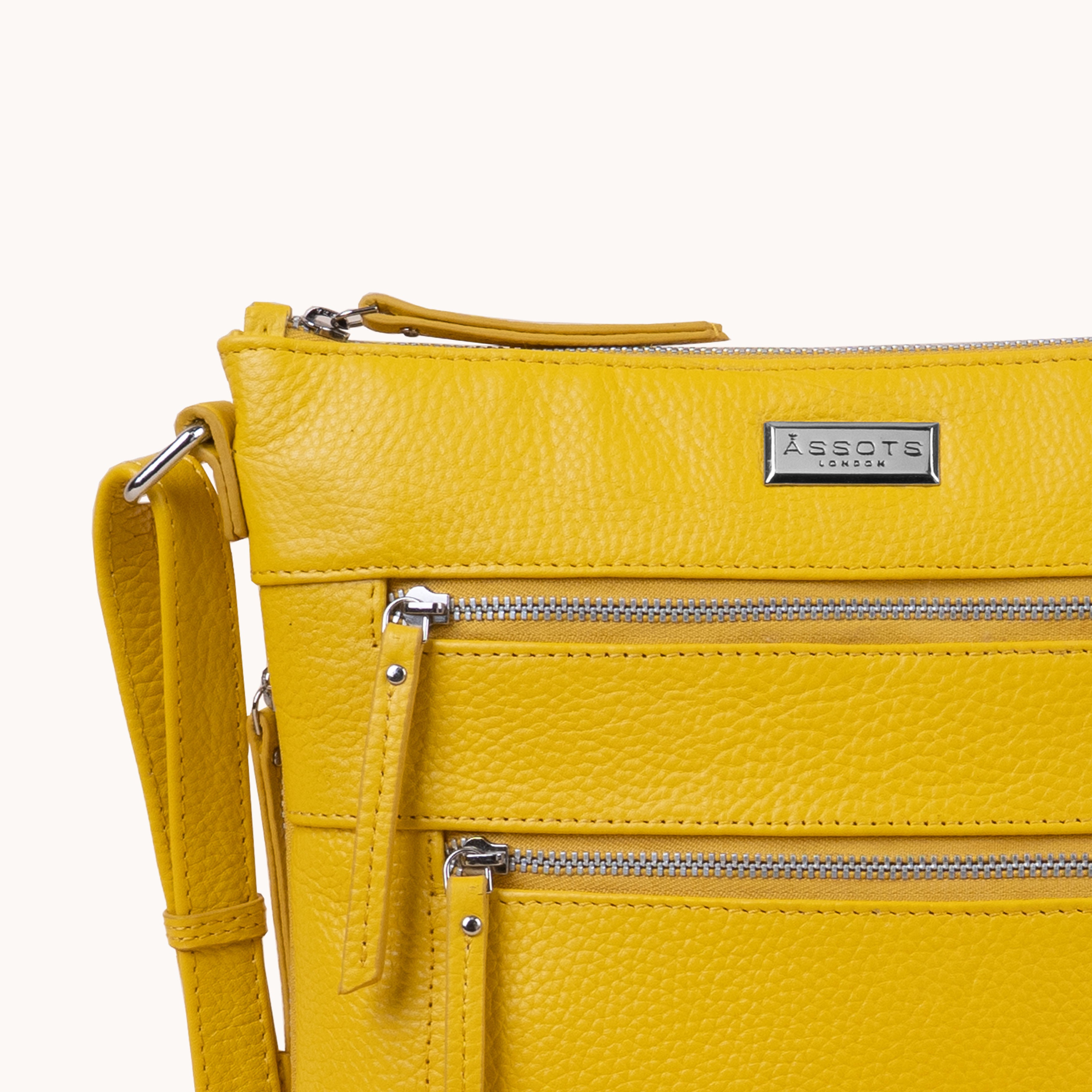 'CORI' Sunflower Pebble Grain Real Leather Crossbody Bag