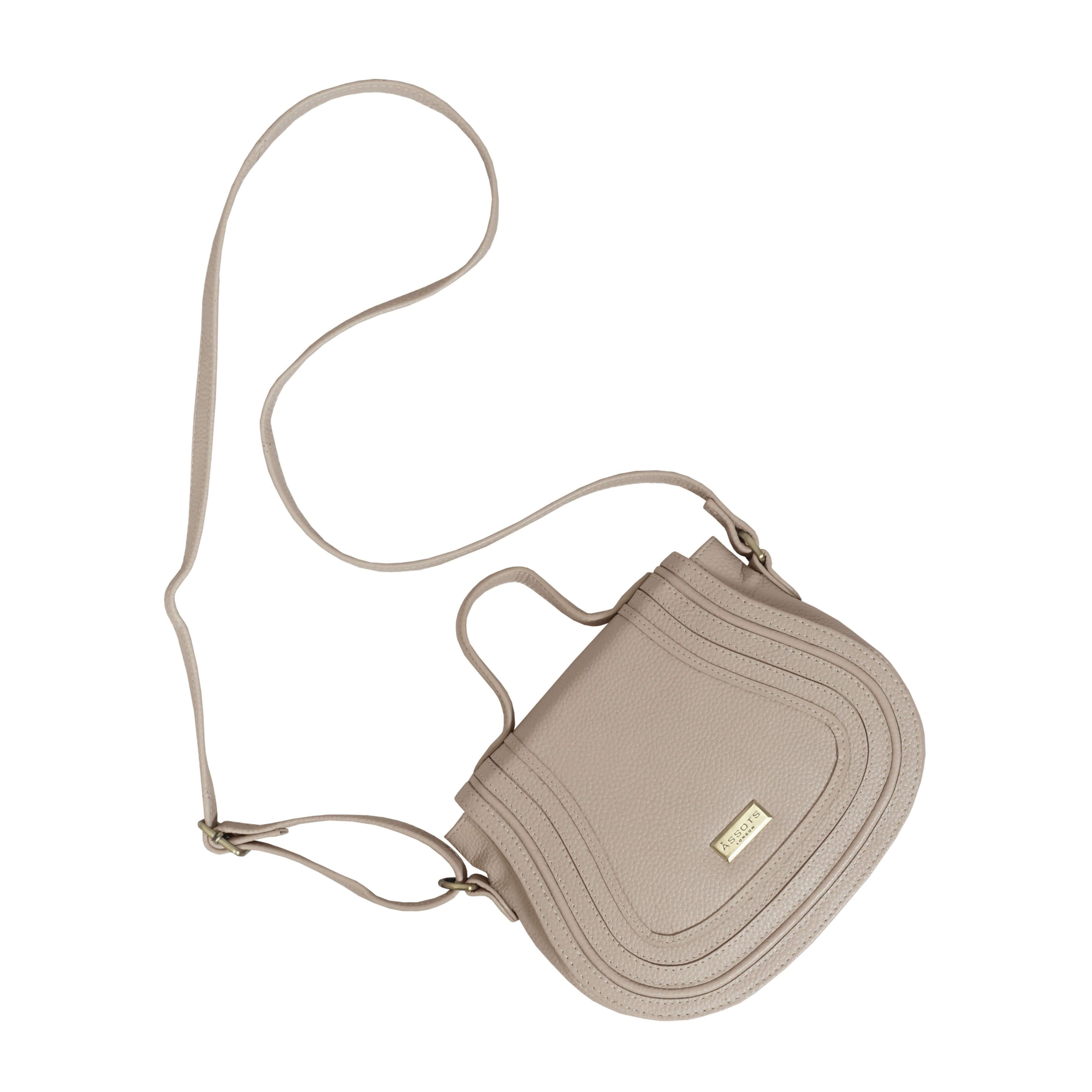 'CARMEL' Light Pink Real Leather Shoulder Crossbody Bag