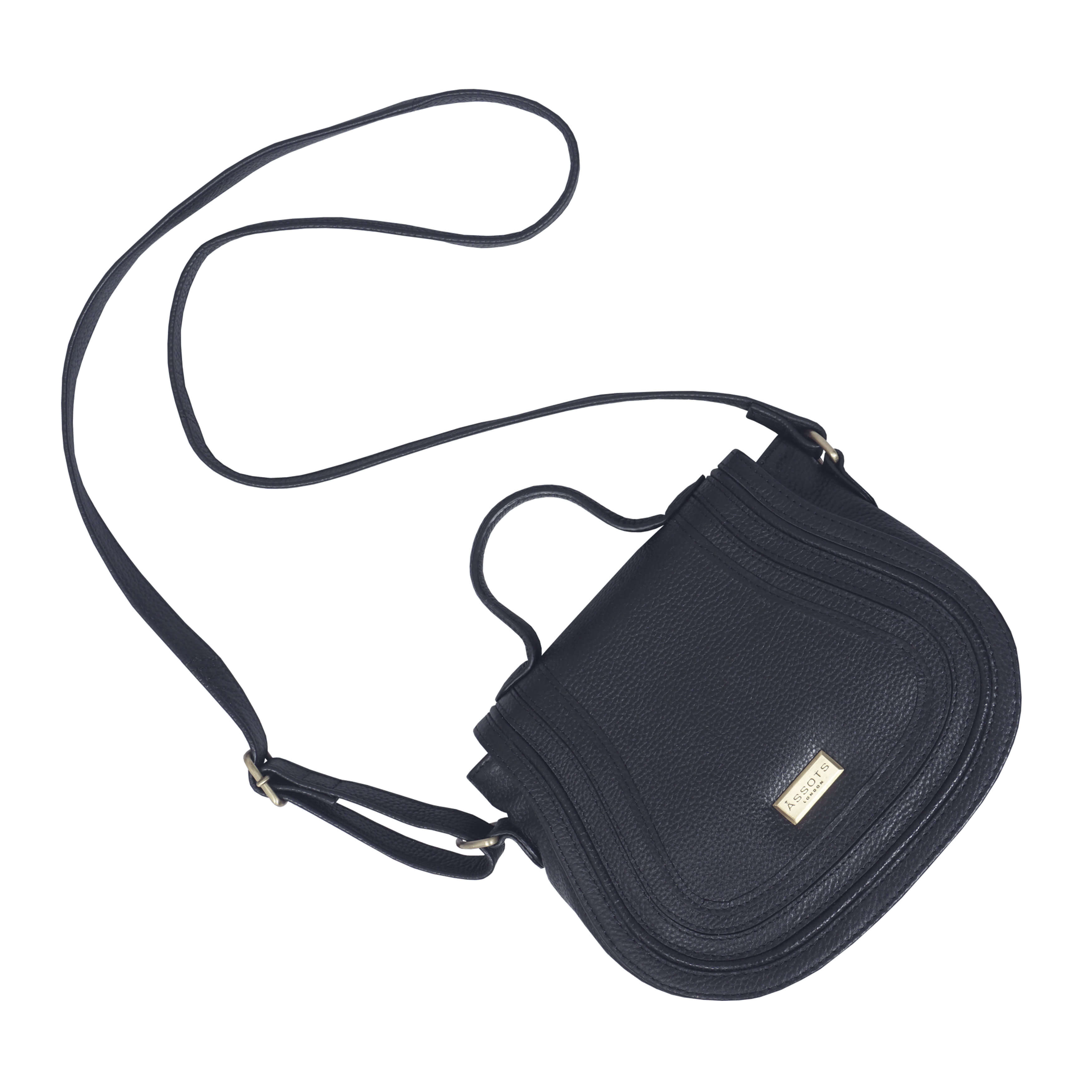 'CARMEL' Navy Real Leather Shoulder Crossbody Bag