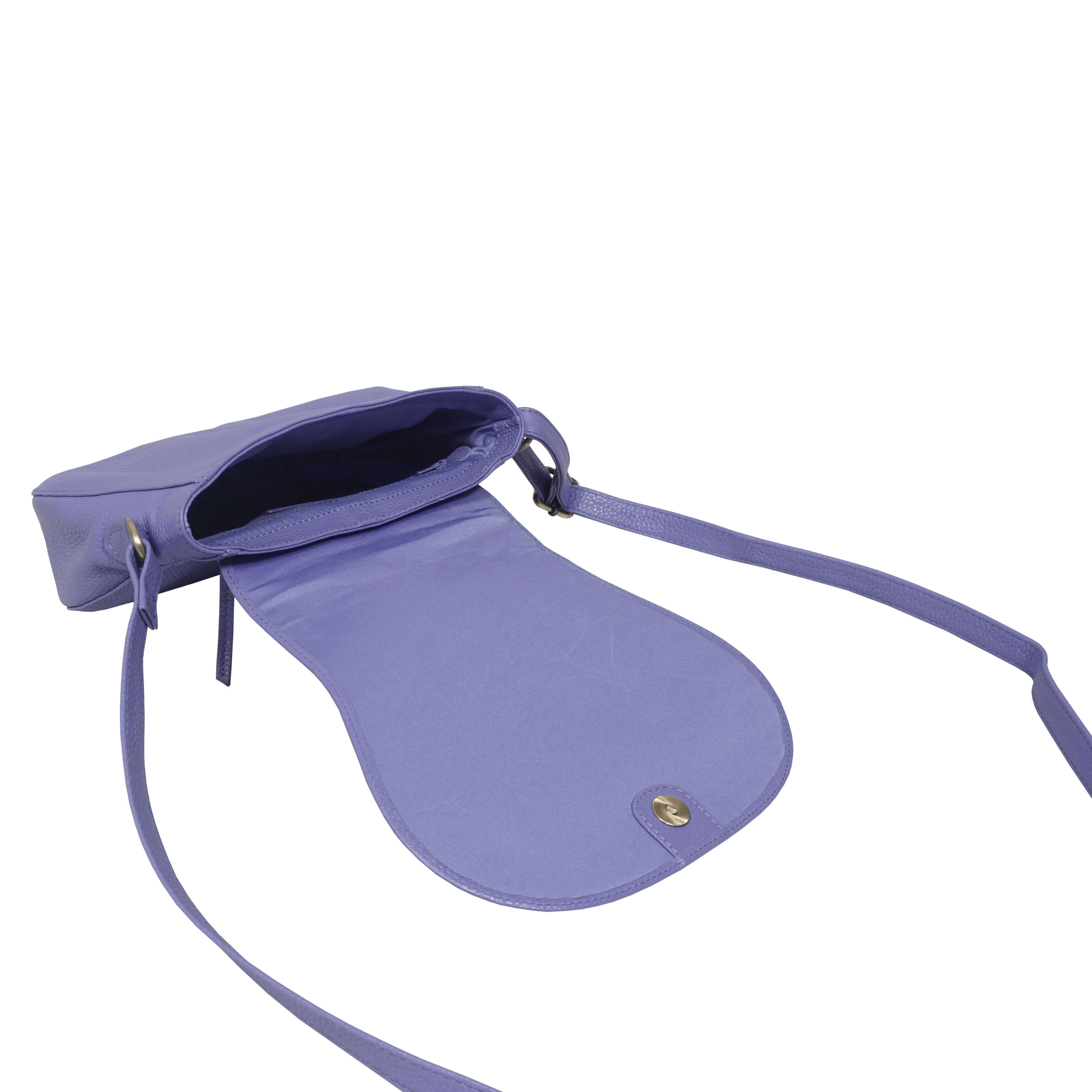 'CARMEL' Violet Blue Real Leather Shoulder Crossbody Bag