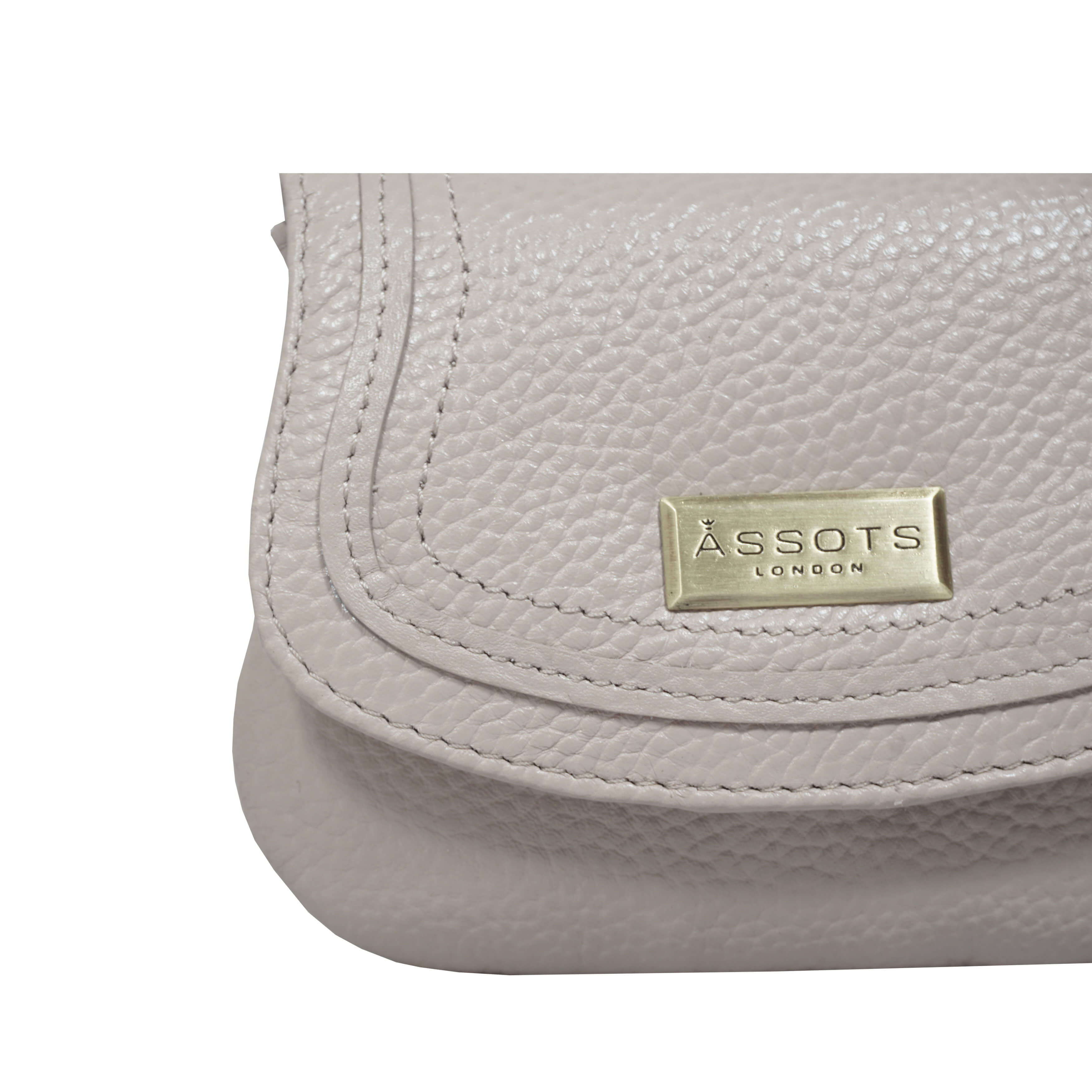 'CARMEL' Light Pink Soft Pebble Grain Real Leather Flapover Purse Wallet