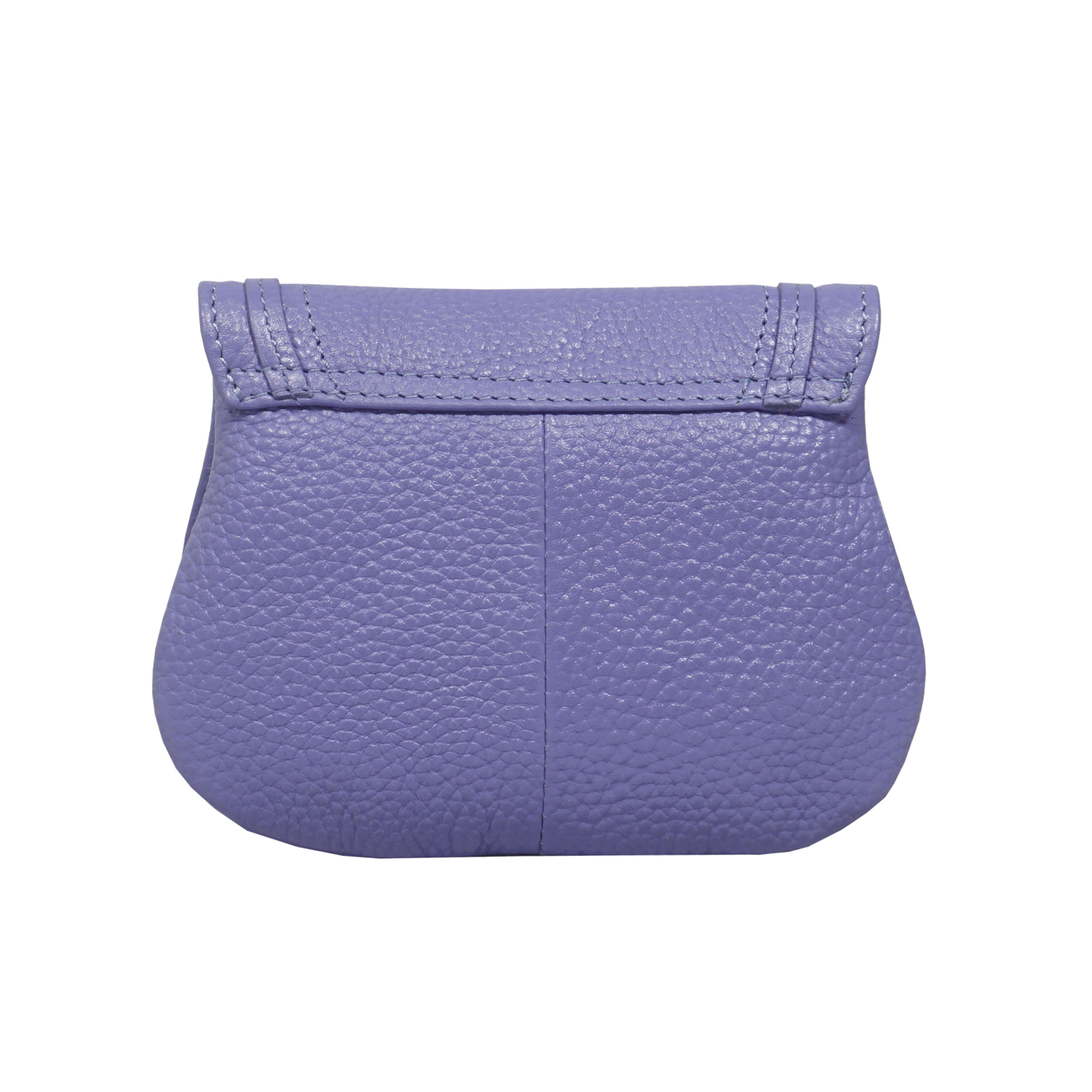 'CARMEL' Violet Blue Soft Pebble Grain Real Leather Flapover Purse Wallet
