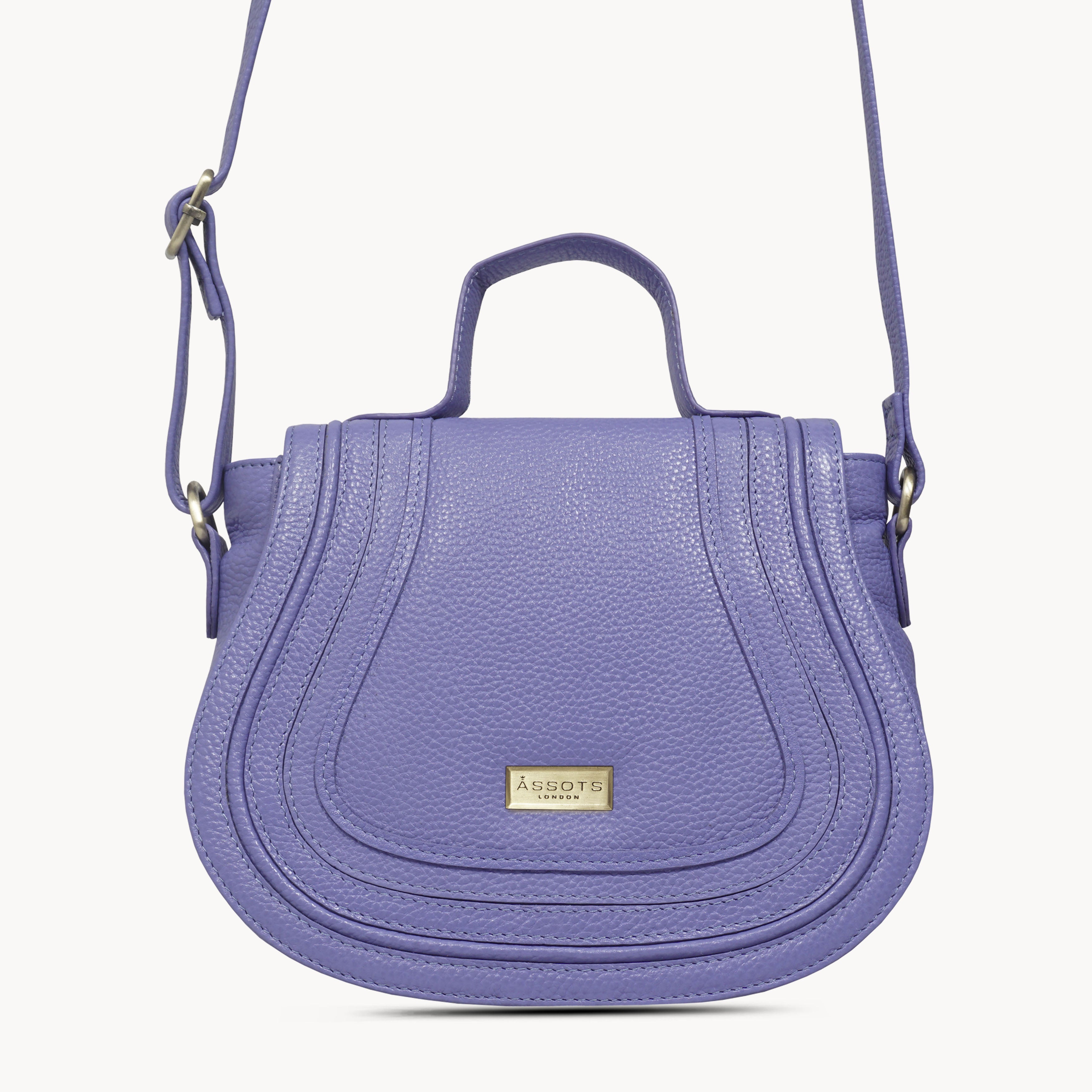 'CARMEL' Violet Blue Real Leather Shoulder Crossbody Bag