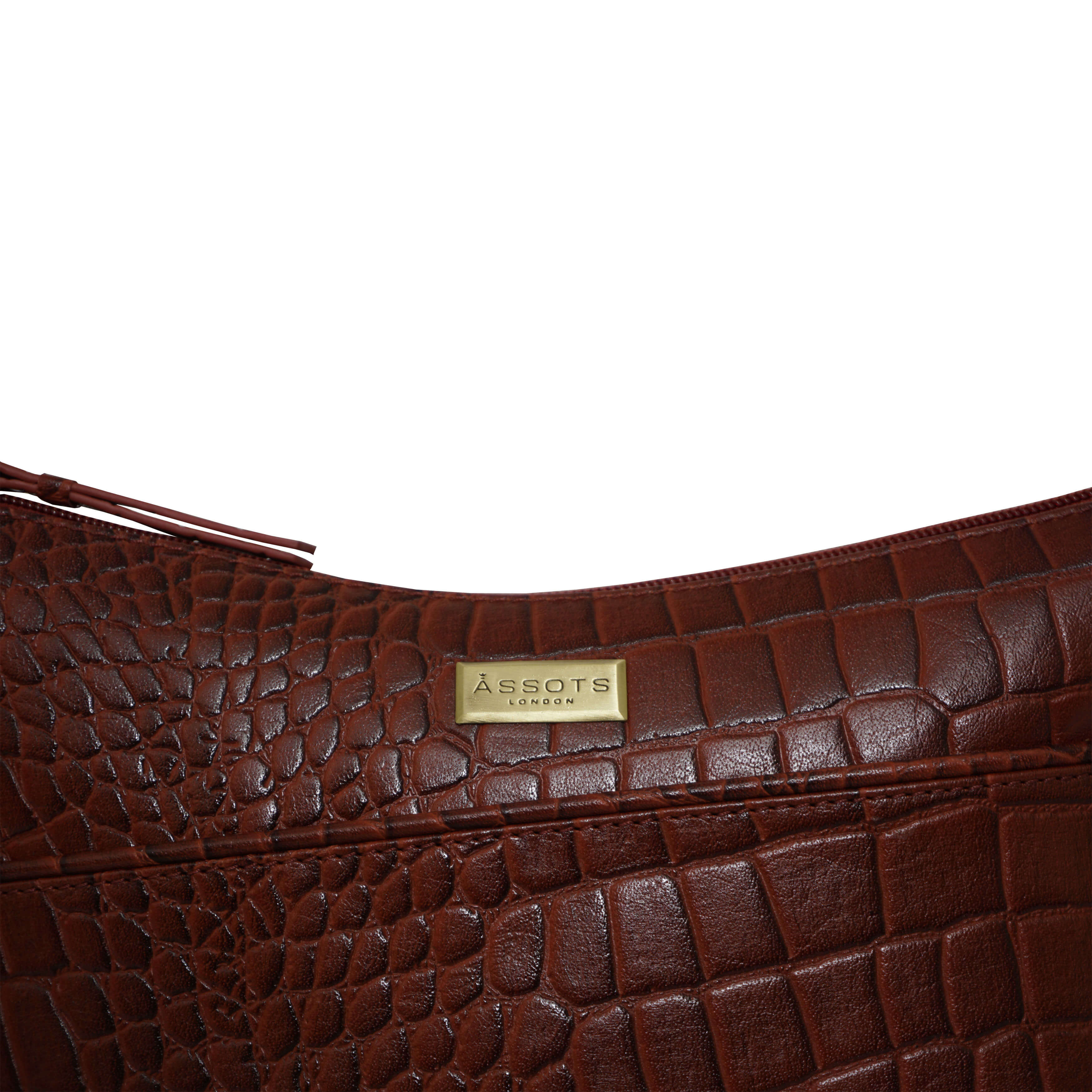 'CAROL' Red Croc Real Leather Designer Crossbody Shoulder Bag