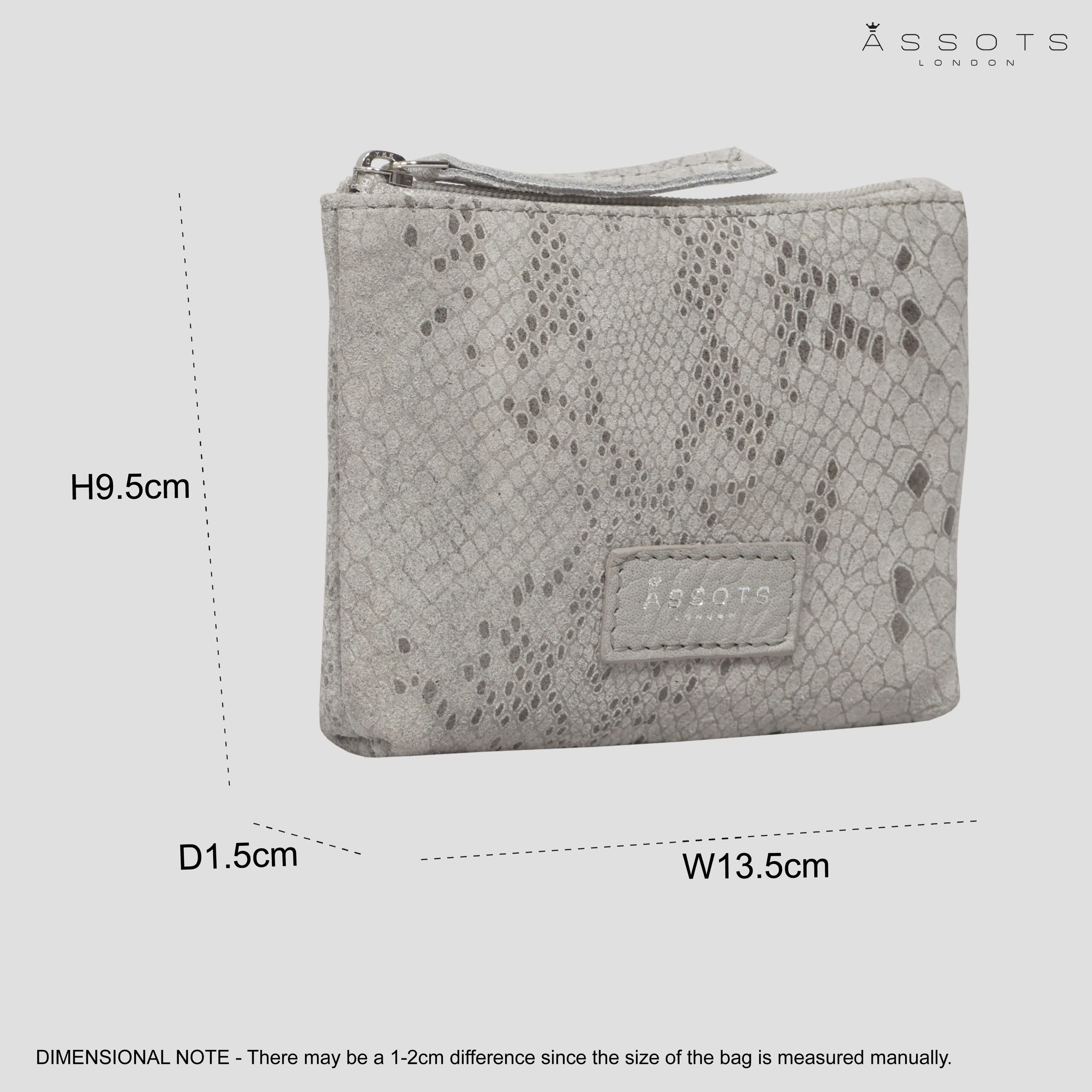 'DENISE' Grey Python Snake Real Leather Purse Wallet