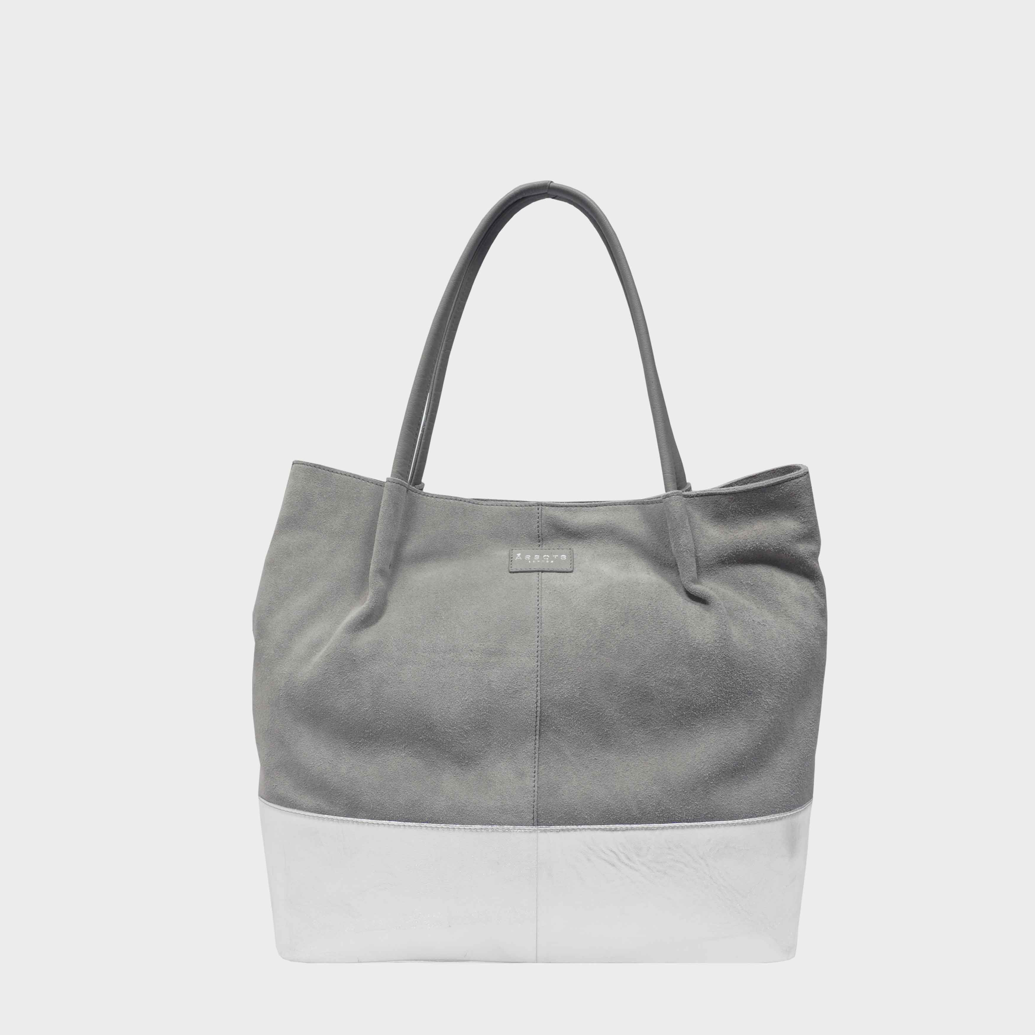 Grey leather hot sale bag sale