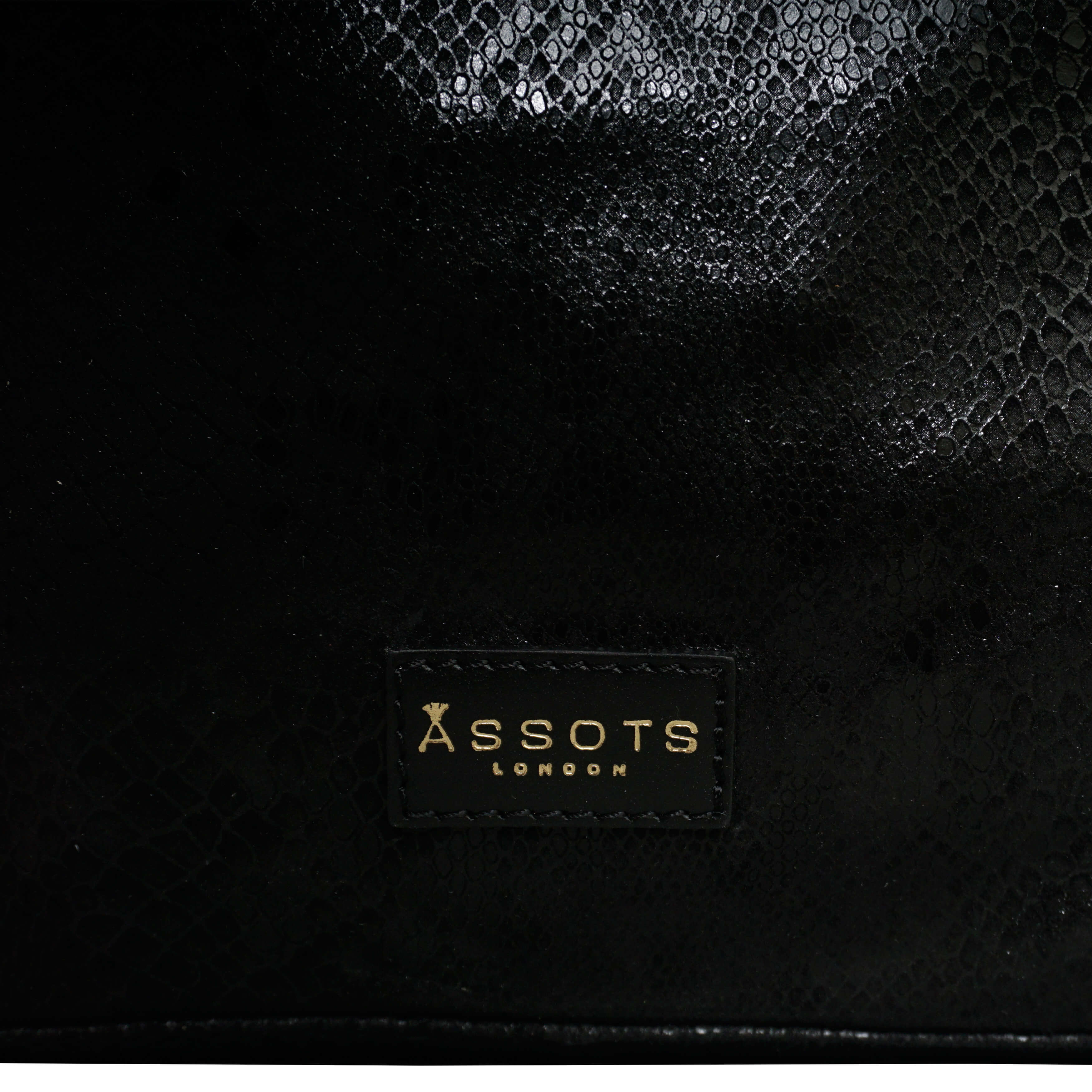 'Esme' Black Python Snake Real Leather Slouchy Hobo Bag