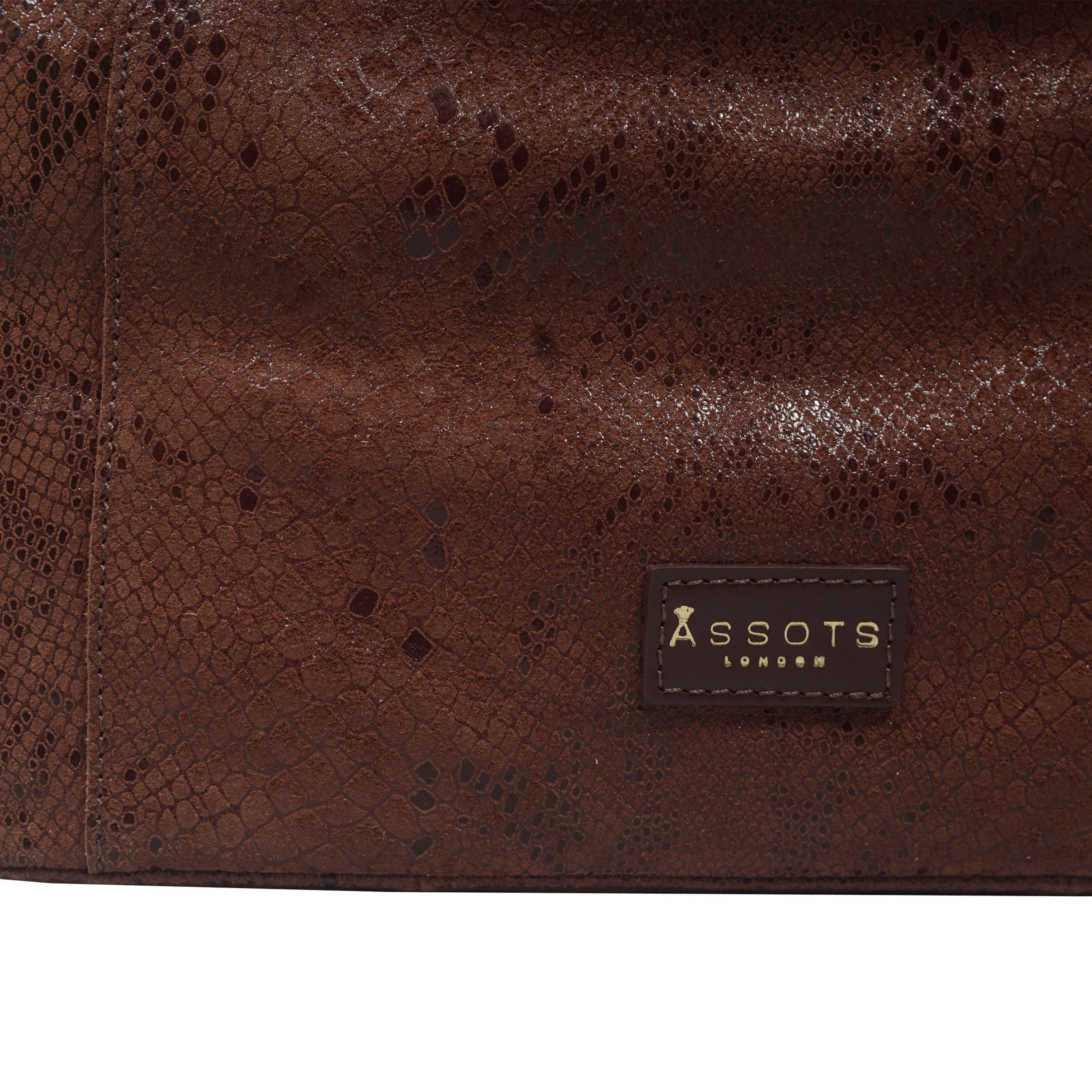 'Esme' Brown Python Snake Real Leather Slouchy Hobo Bag