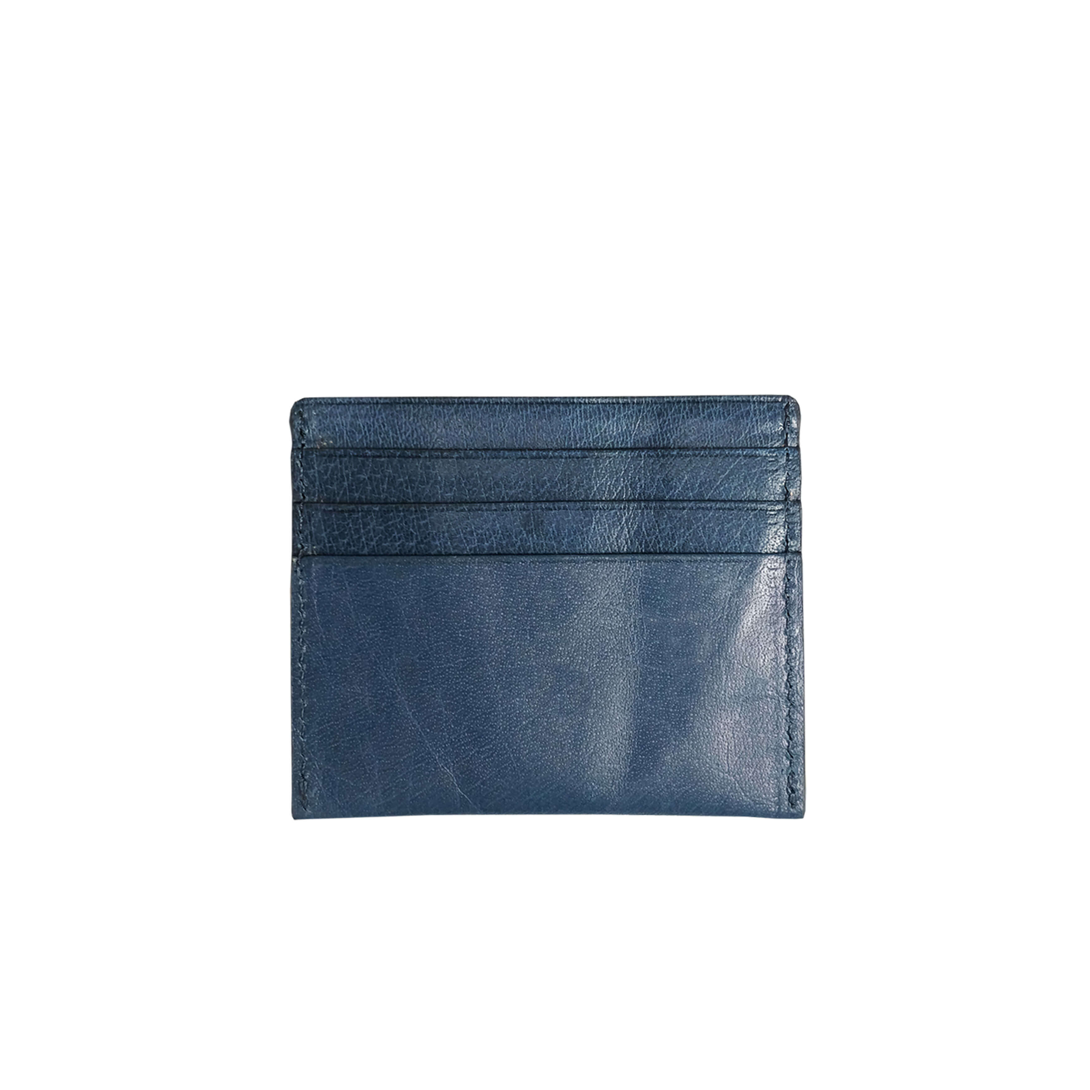 'FANN' Ensign Blue Vintage leather Compact RFID Credit Card Holder