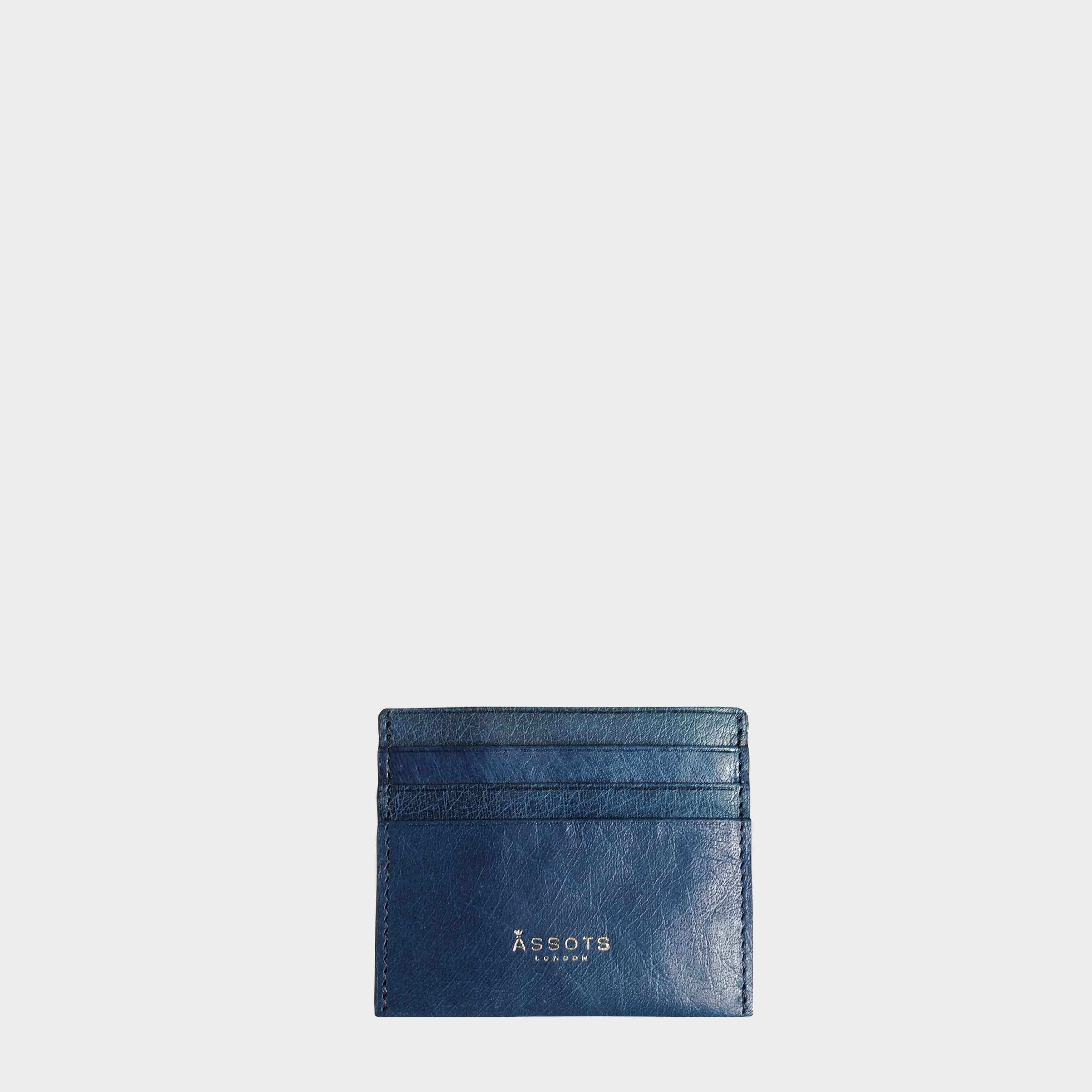 'FANN' Ensign Blue Vintage leather Compact RFID Credit Card Holder