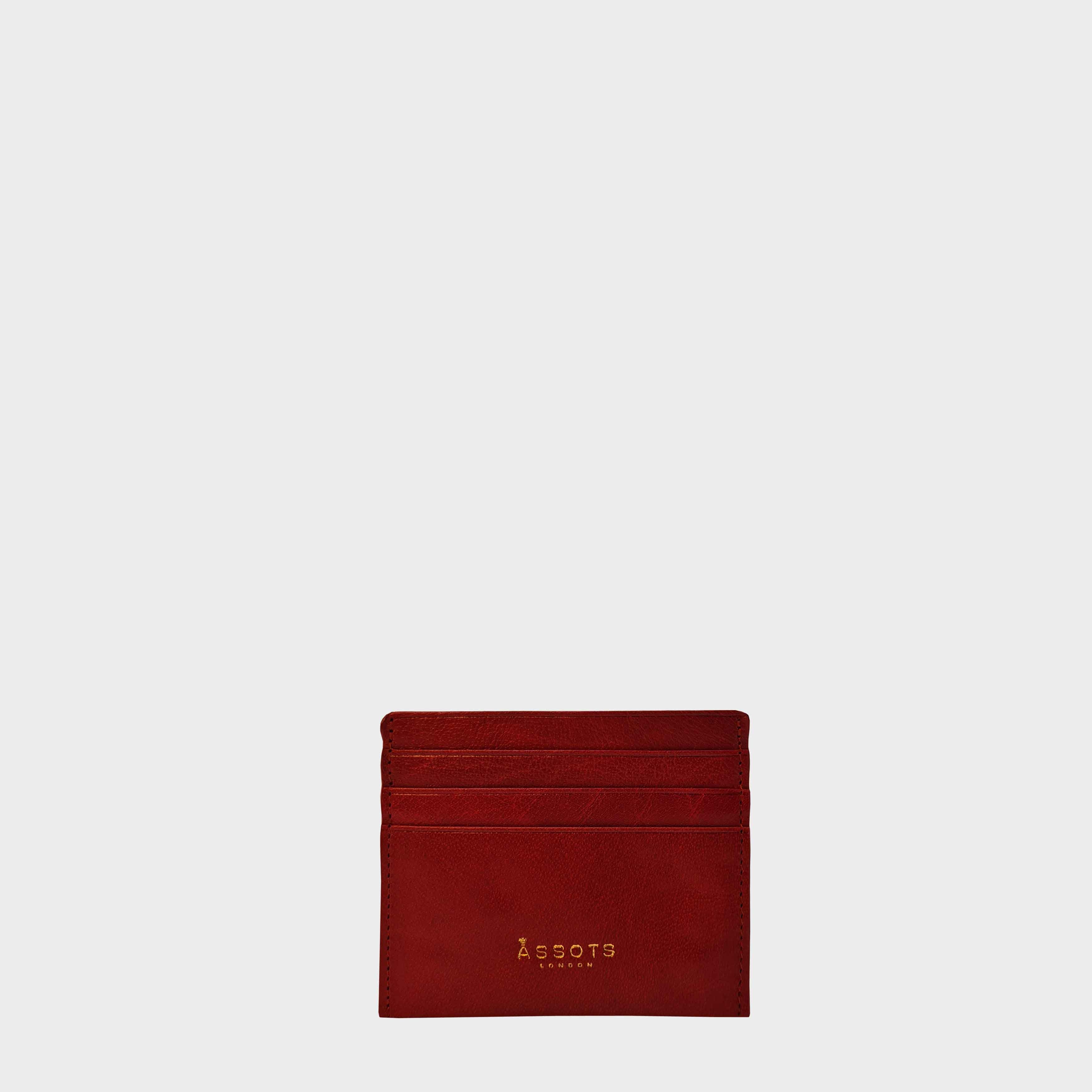 Red leather card sale case