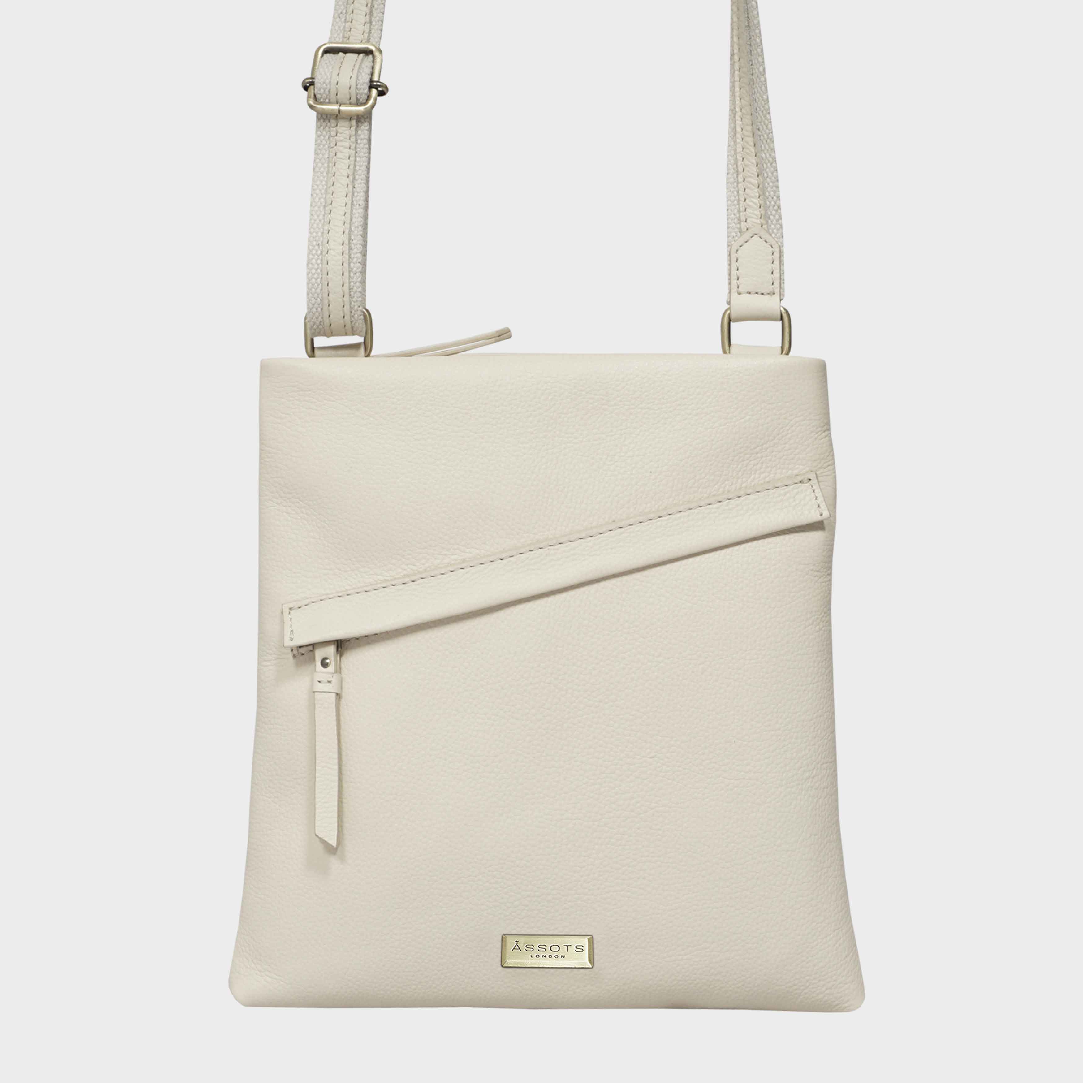 Cream Real Soft Leather Lightweight Crossbody Bag for Women UK – Assots  London