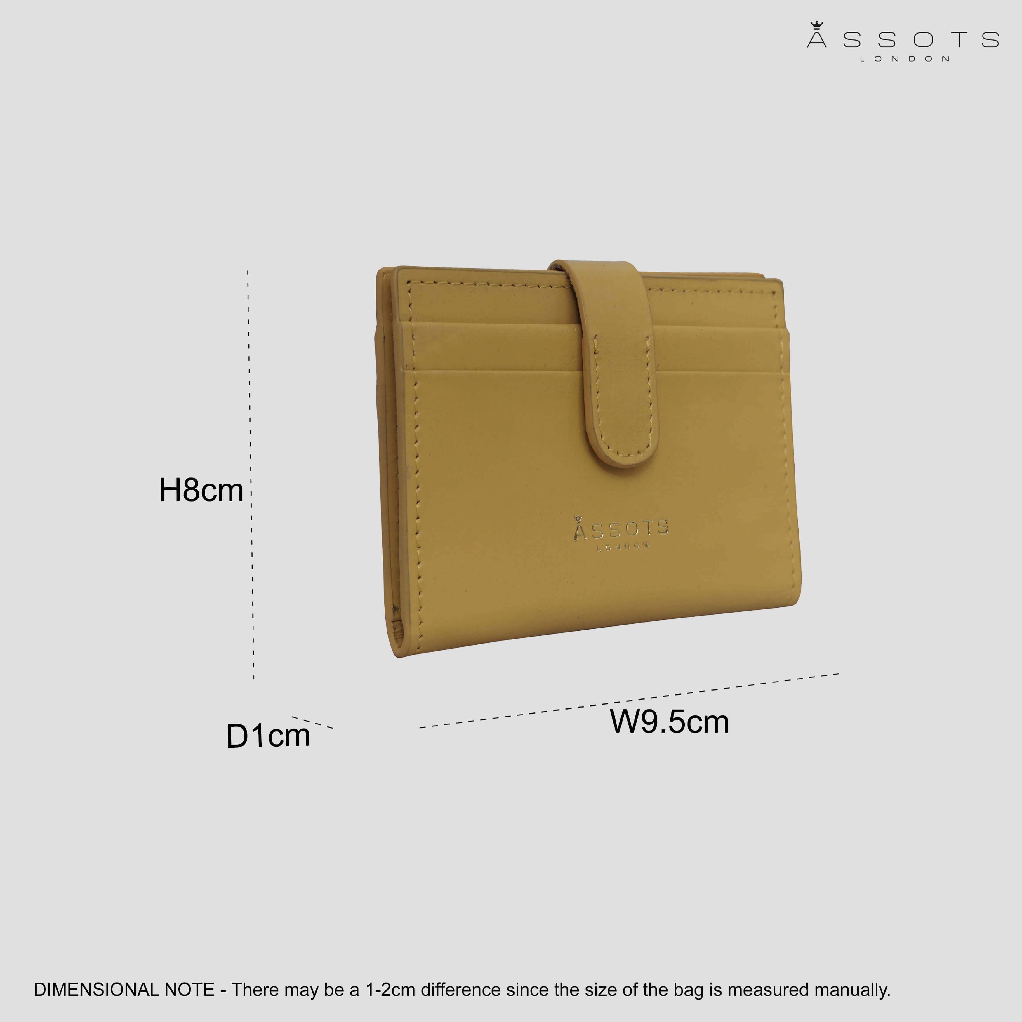 'GROVE' Mustard Smooth RFID Tab-over Leather Credit Card Holder