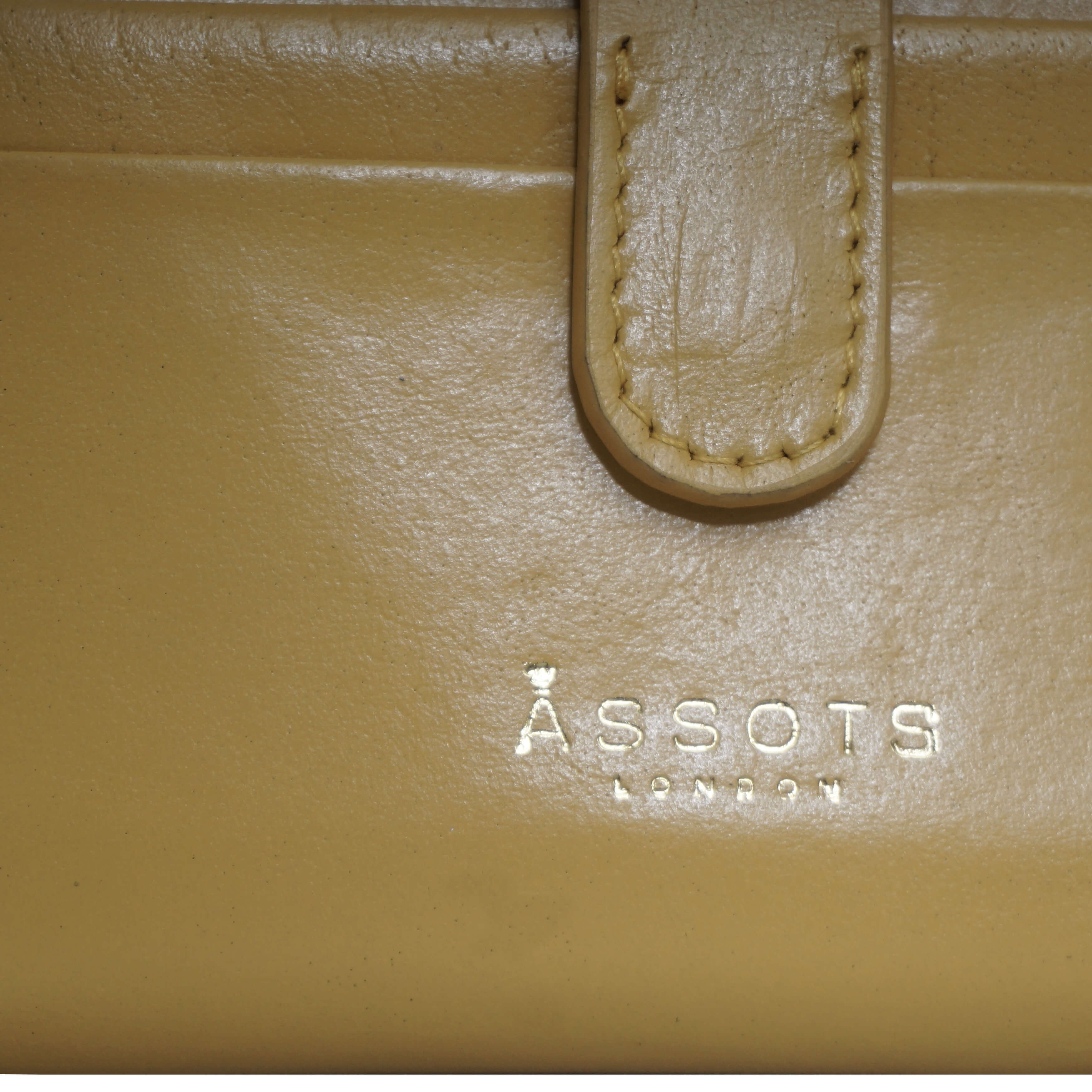 'GROVE' Mustard Smooth RFID Tab-over Leather Credit Card Holder