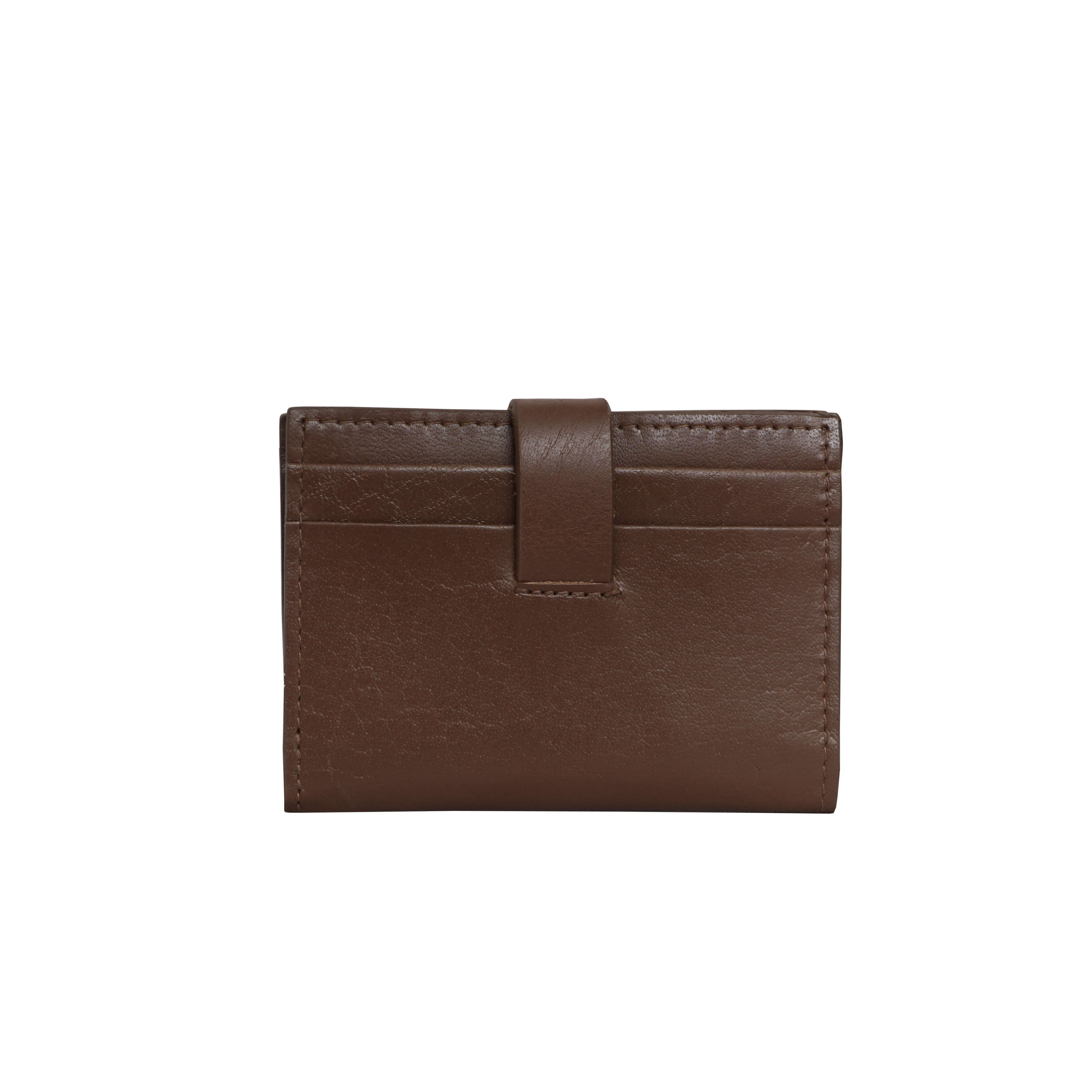 'GROVE' Tan Smooth RFID Tab-over Leather Credit Card Holder