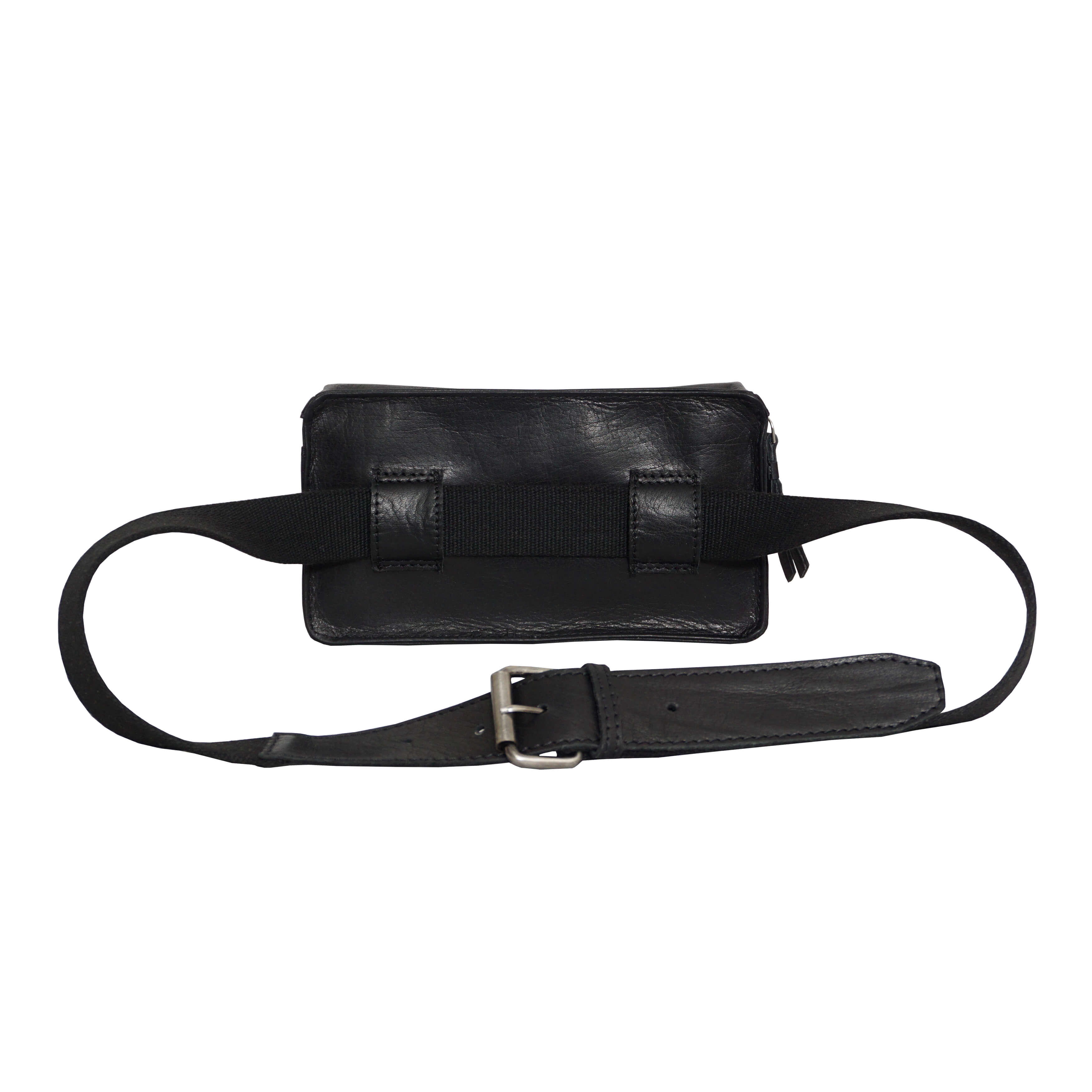 'Harry' Black Real Leather Bum Belt Unisex Bag