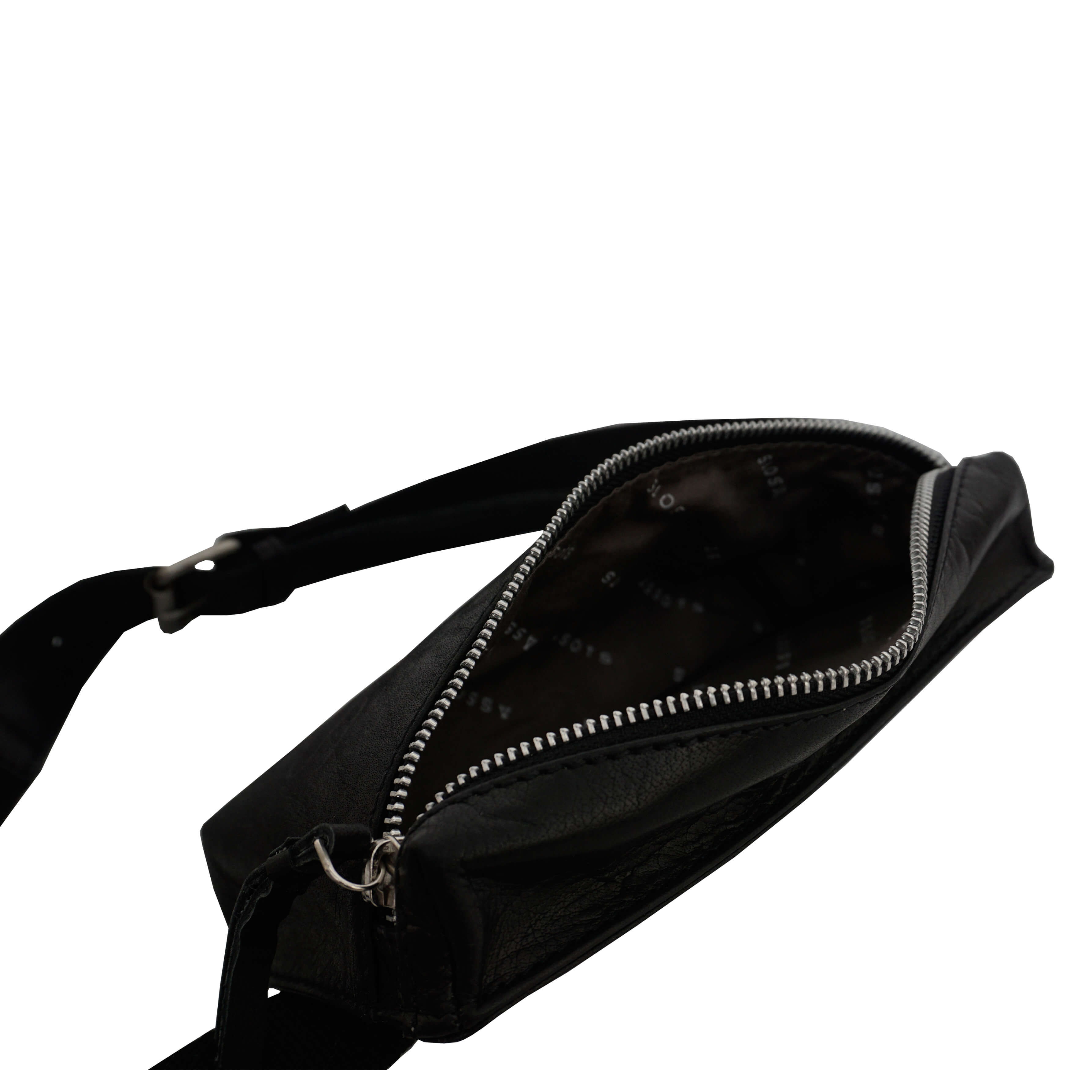 'Harry' Black Real Leather Bum Belt Unisex Bag
