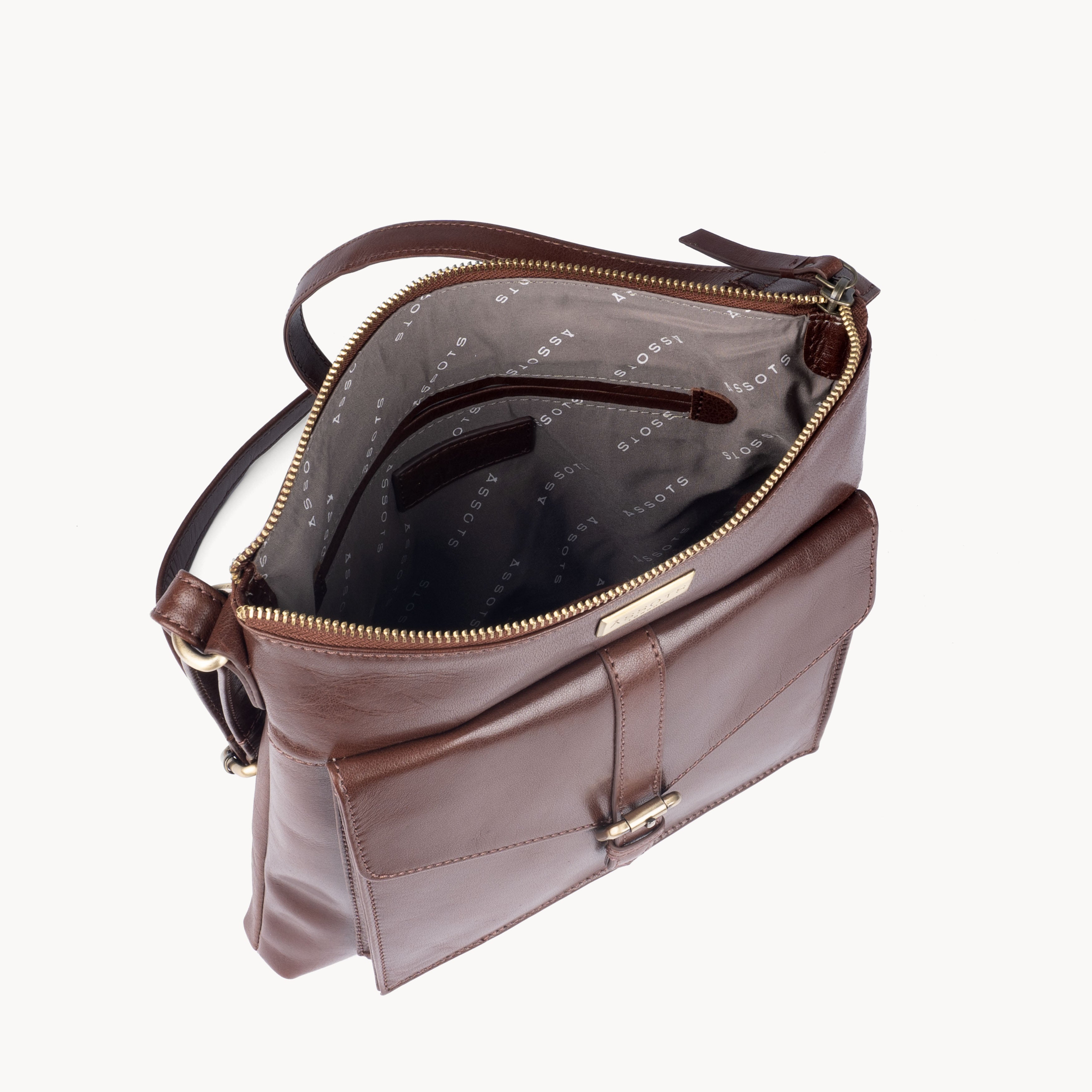 'HOXTON' Brown Vintage Leather Crossbody Shoulder Sling Bag