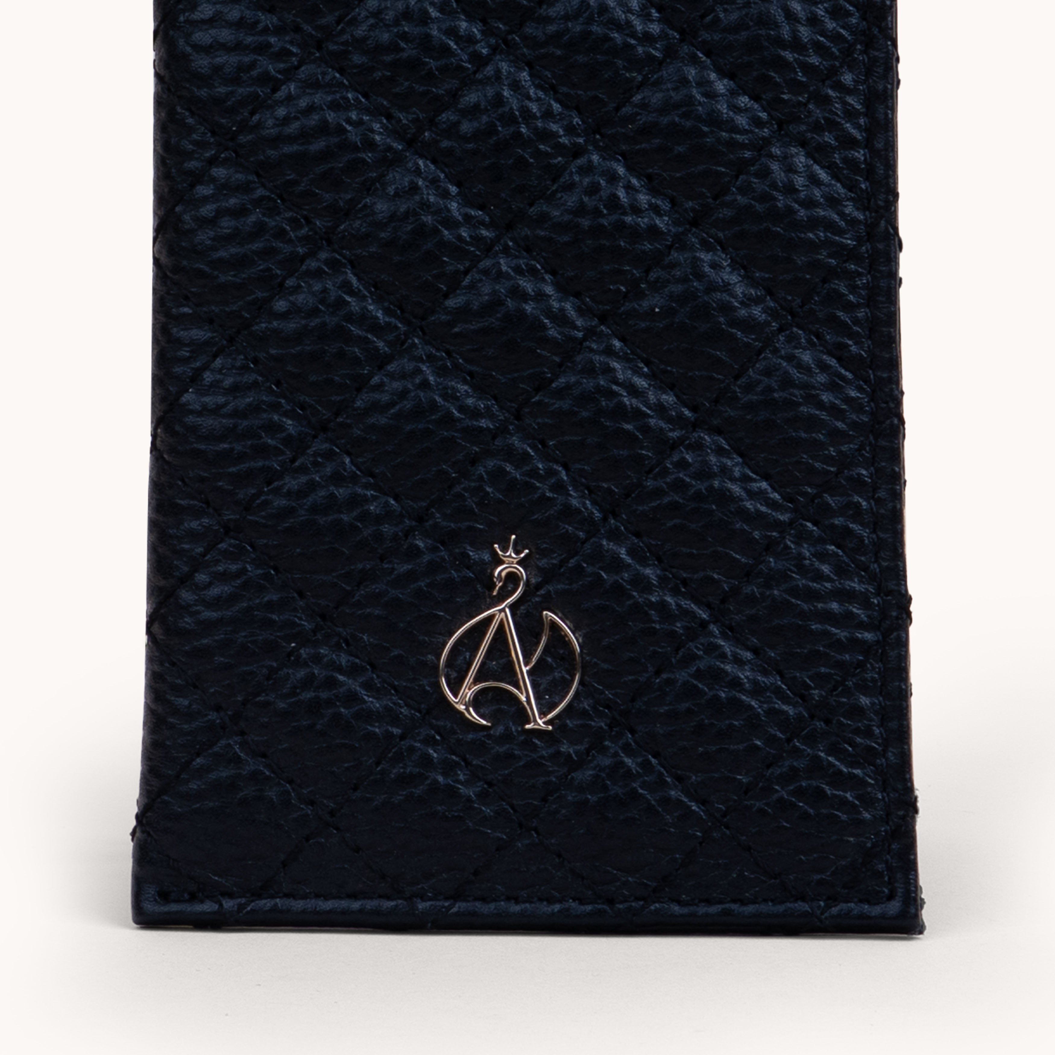 'IVY' Black Real Leather Sunglass Case