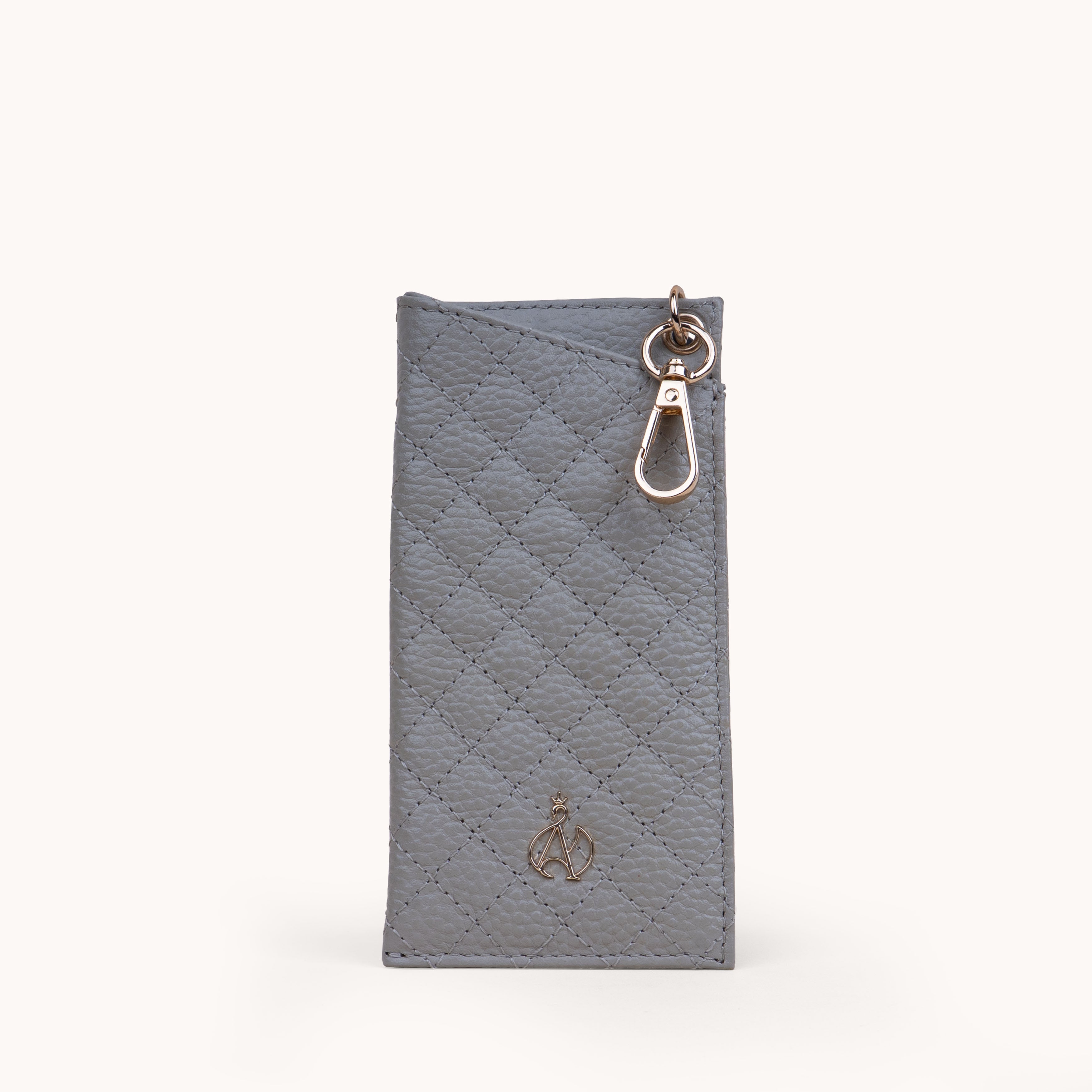 'IVY' Fog Grey Real Leather Sunglass Case