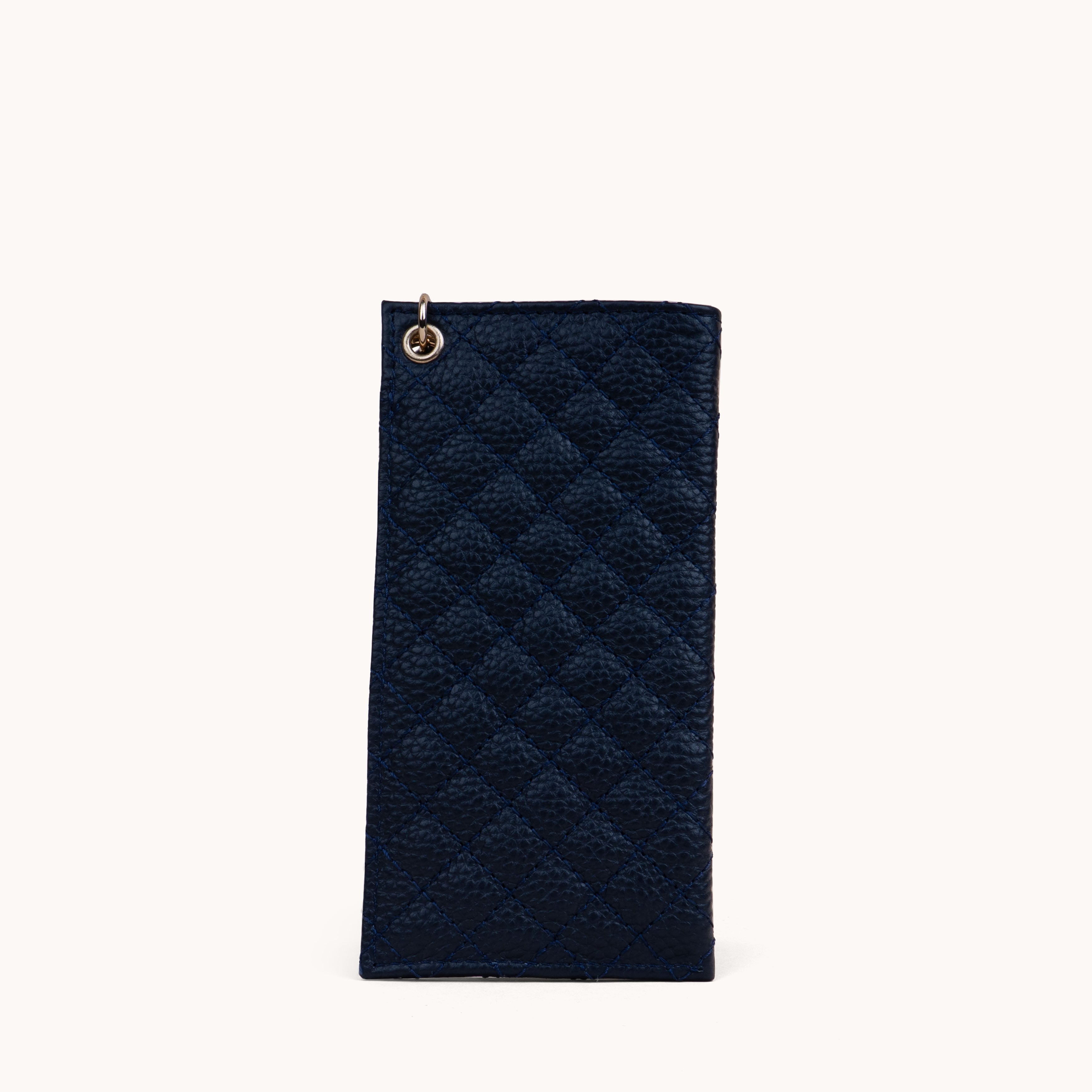 'IVY' Navy Real Leather Sunglass Case