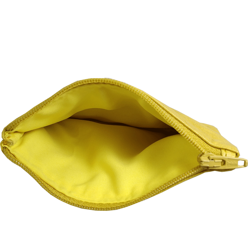 'Poppy' Yellow Full Grain Leather Zip Top Coin Purse