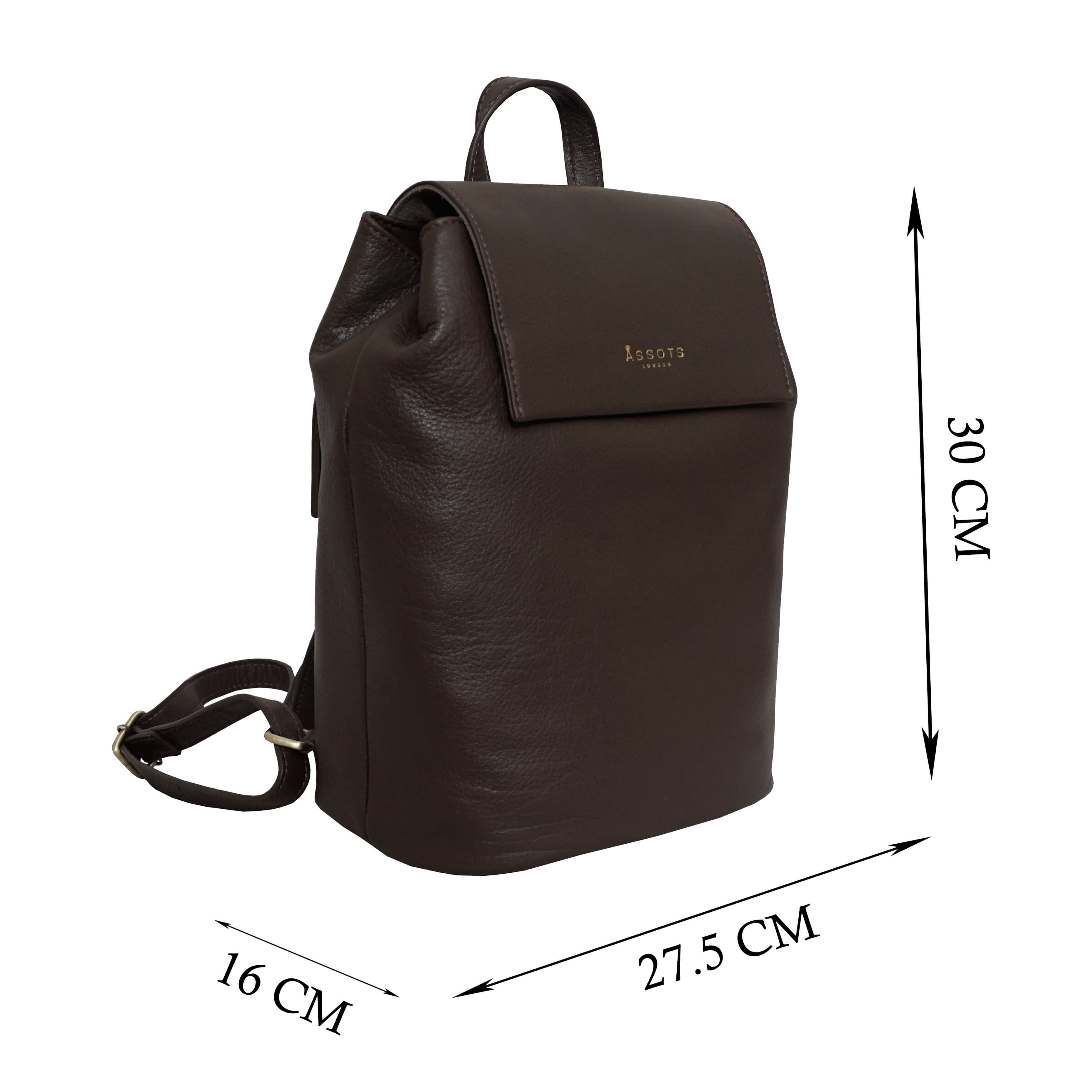 'JERMYN' Classic Mokka Brown Full Grain Leather Flap-over Backpack