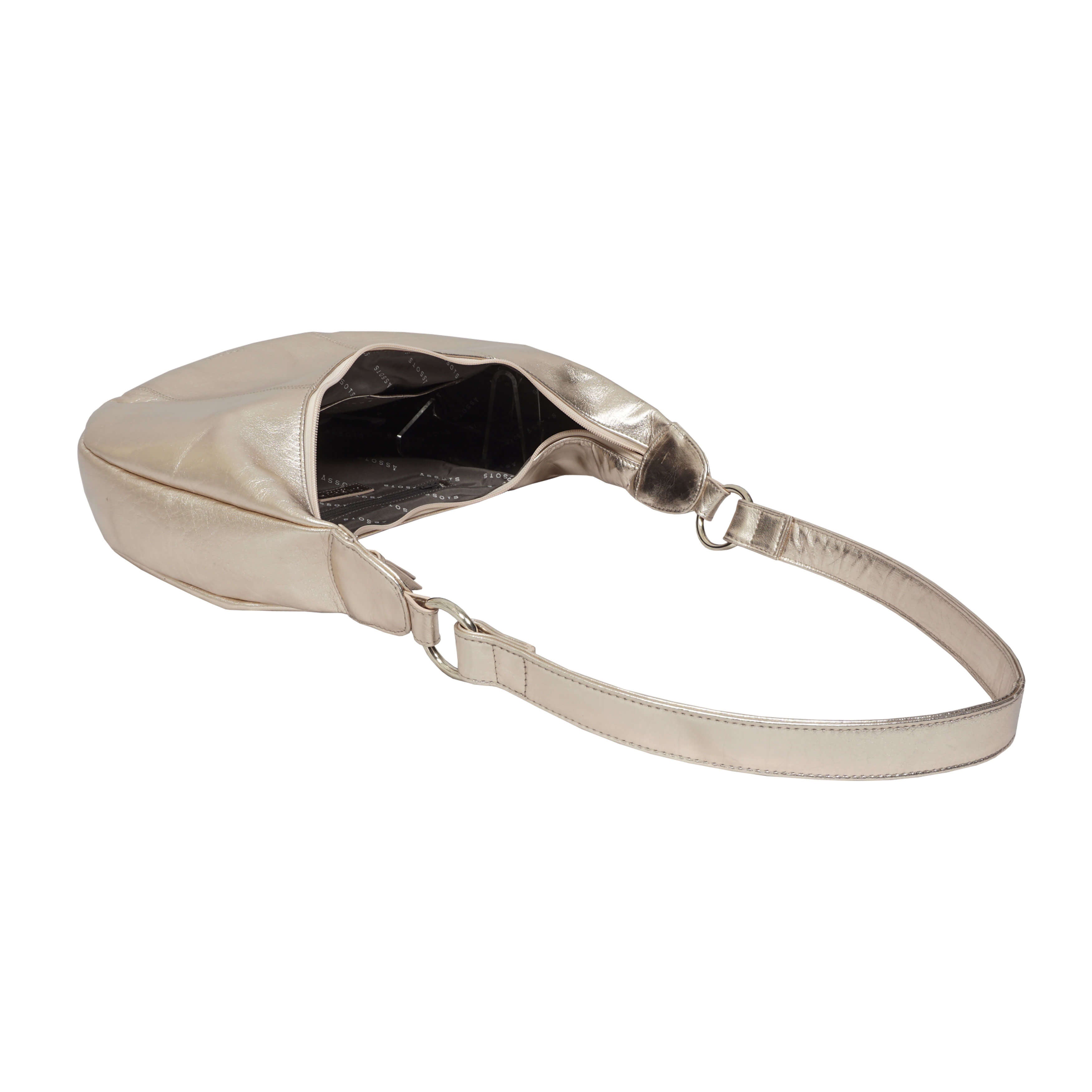 'LAYLA' Rose Gold Metallic Real Leather Shoulder Hobo Bag