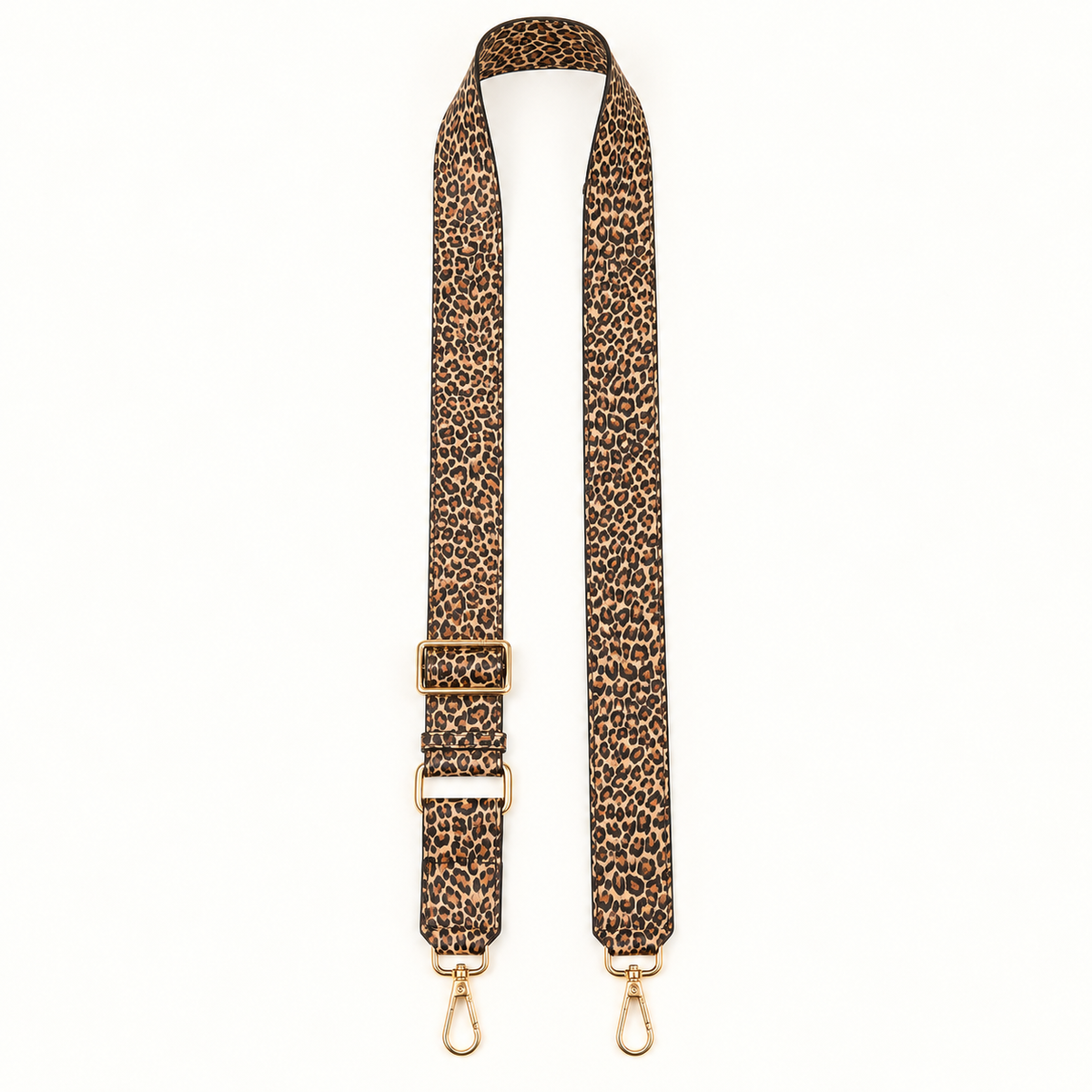 Leopard Print Leather Bag Strap