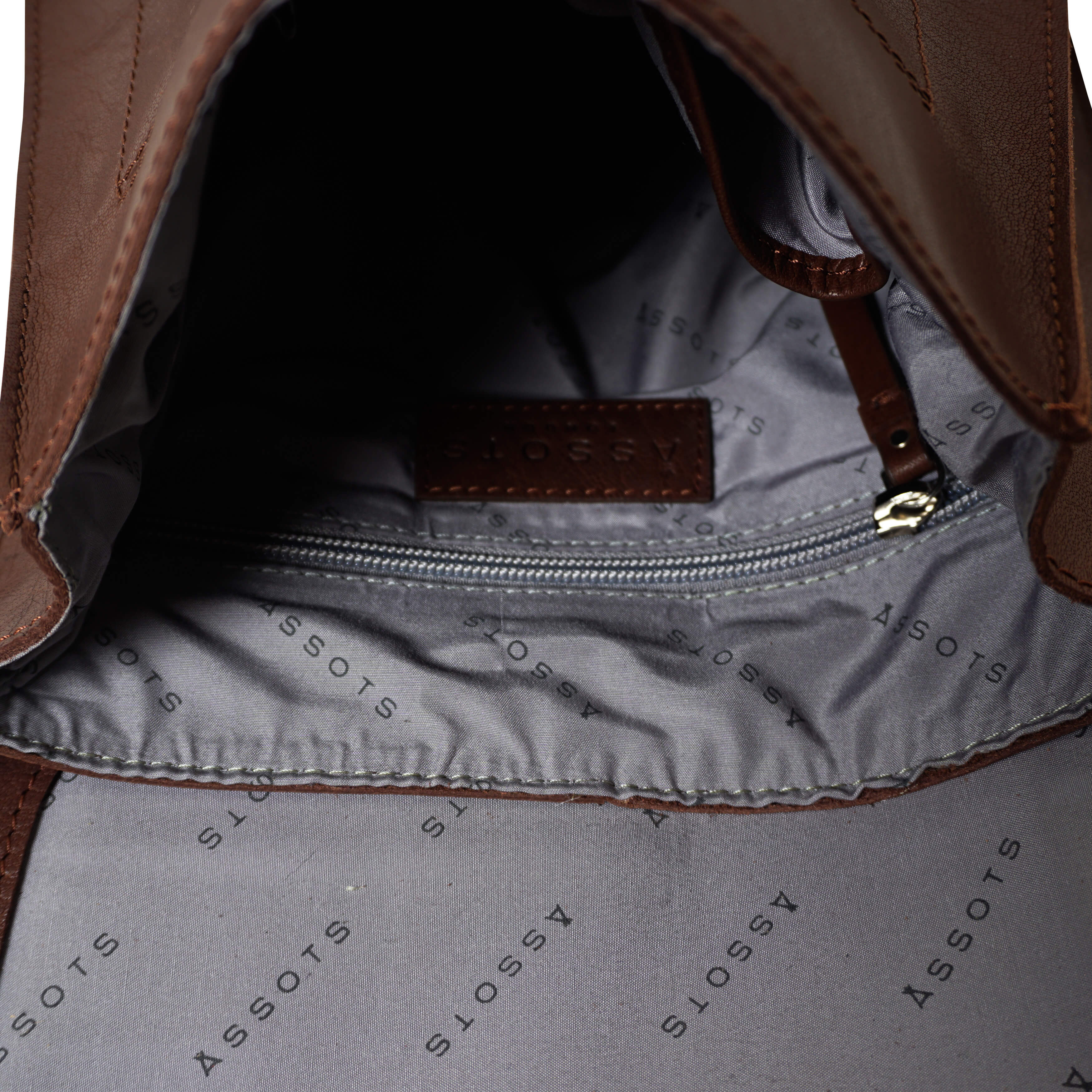 'Margaret' Brown Vintage Polished Leather Flap-over Backpack