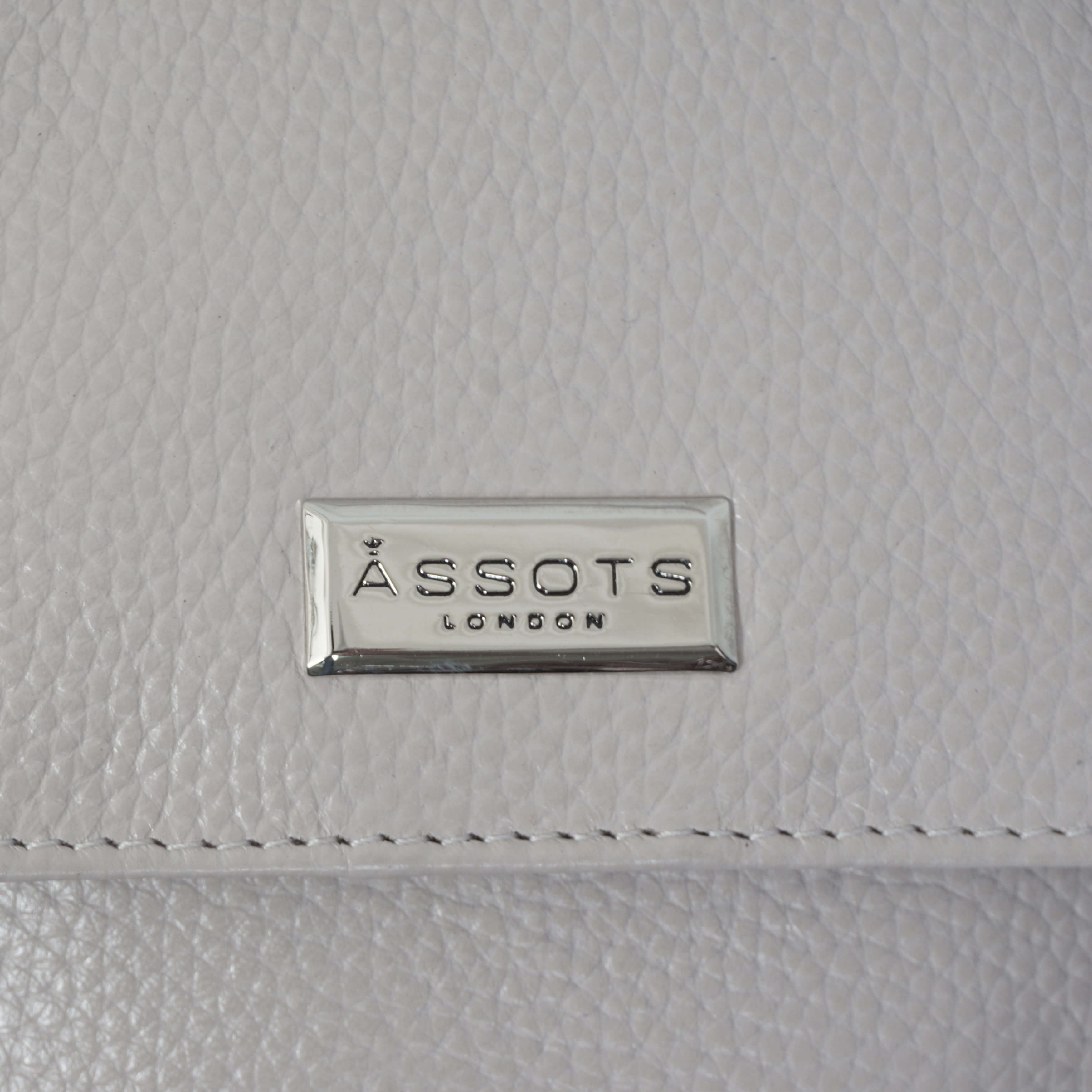 'MARIA' Nudish Ice Grey Pebble Grain Real Leather Crossbody Phone Bag