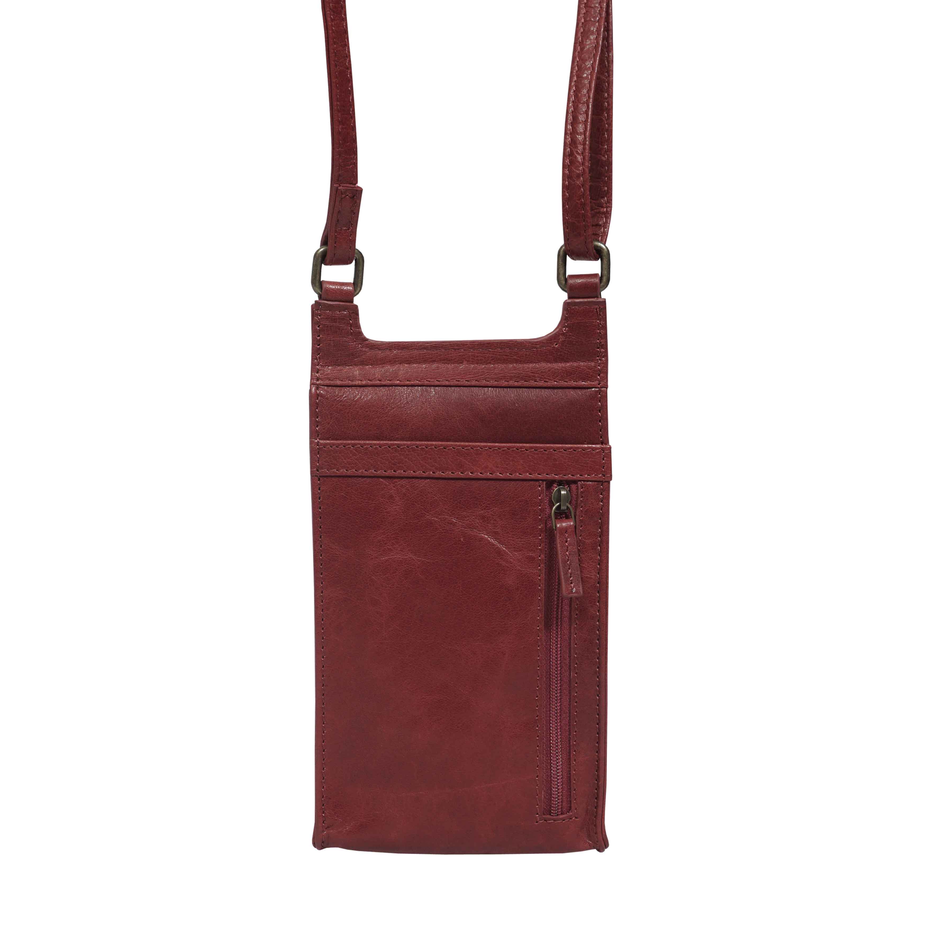 'MYLA' Chilli Pepper Real Leather Mobile Phone Crossbody Bag