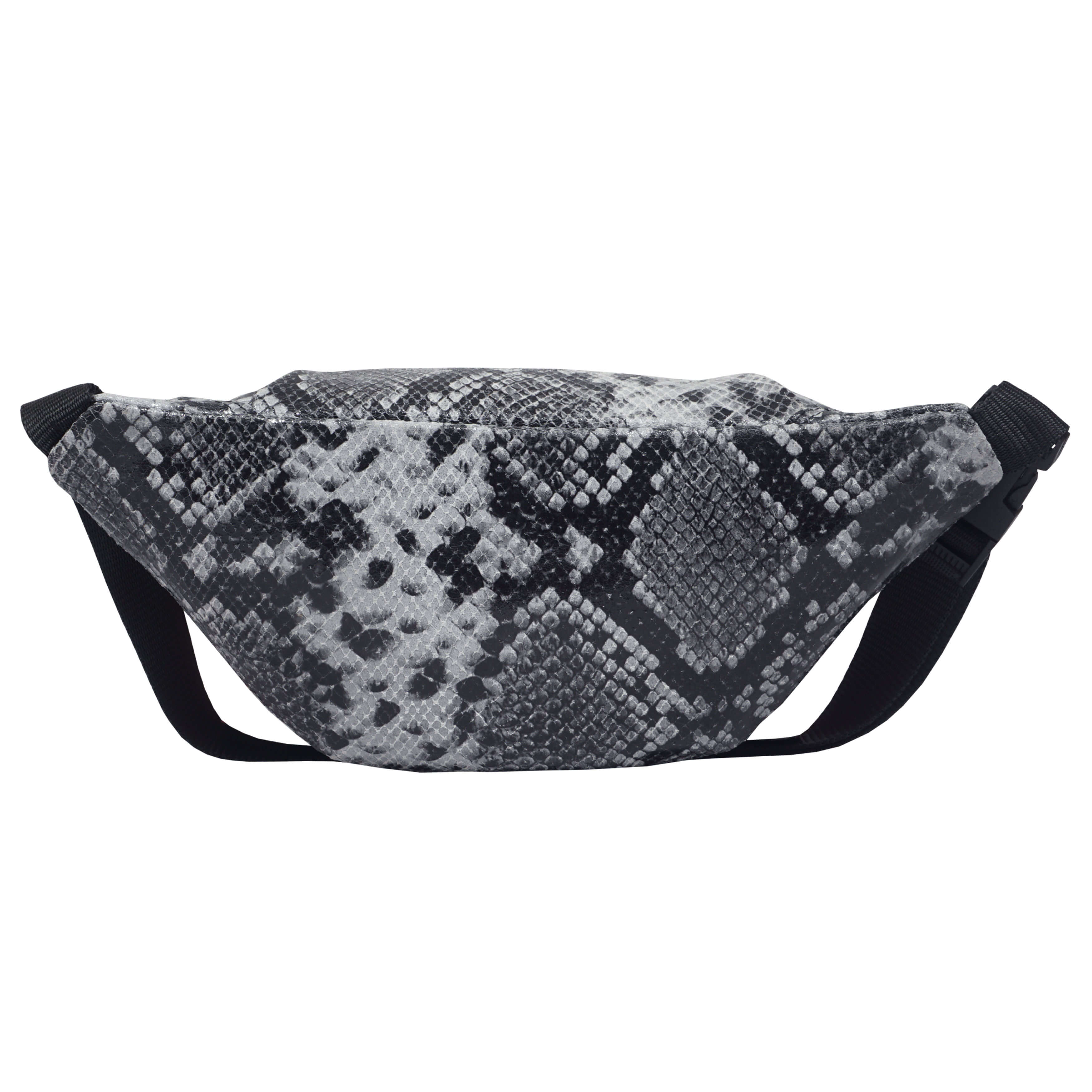 'NOAH' Black & White Snake Leather Bum Belt Bag
