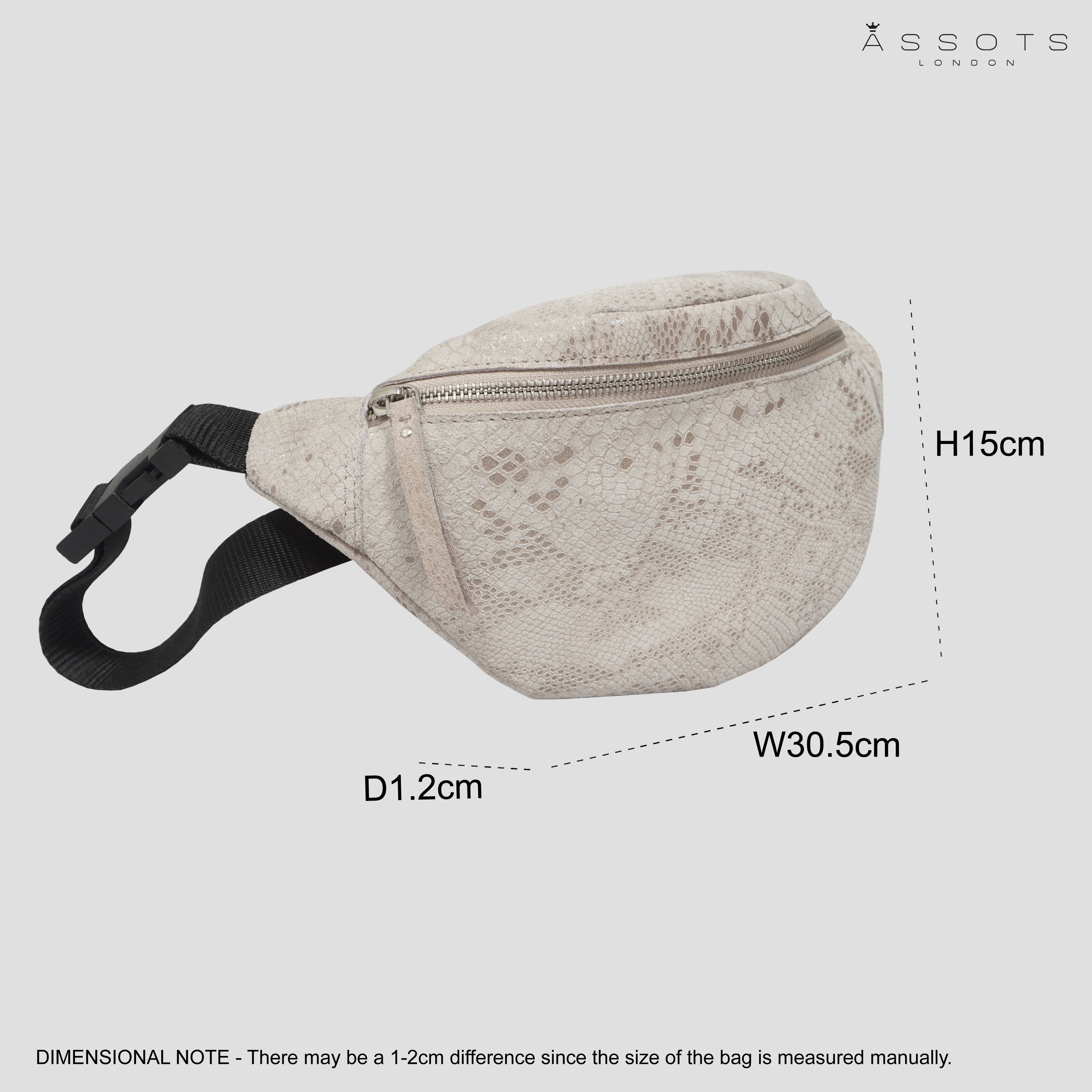 'NOAH' Nude Python Snake Leather Bum Belt Bag